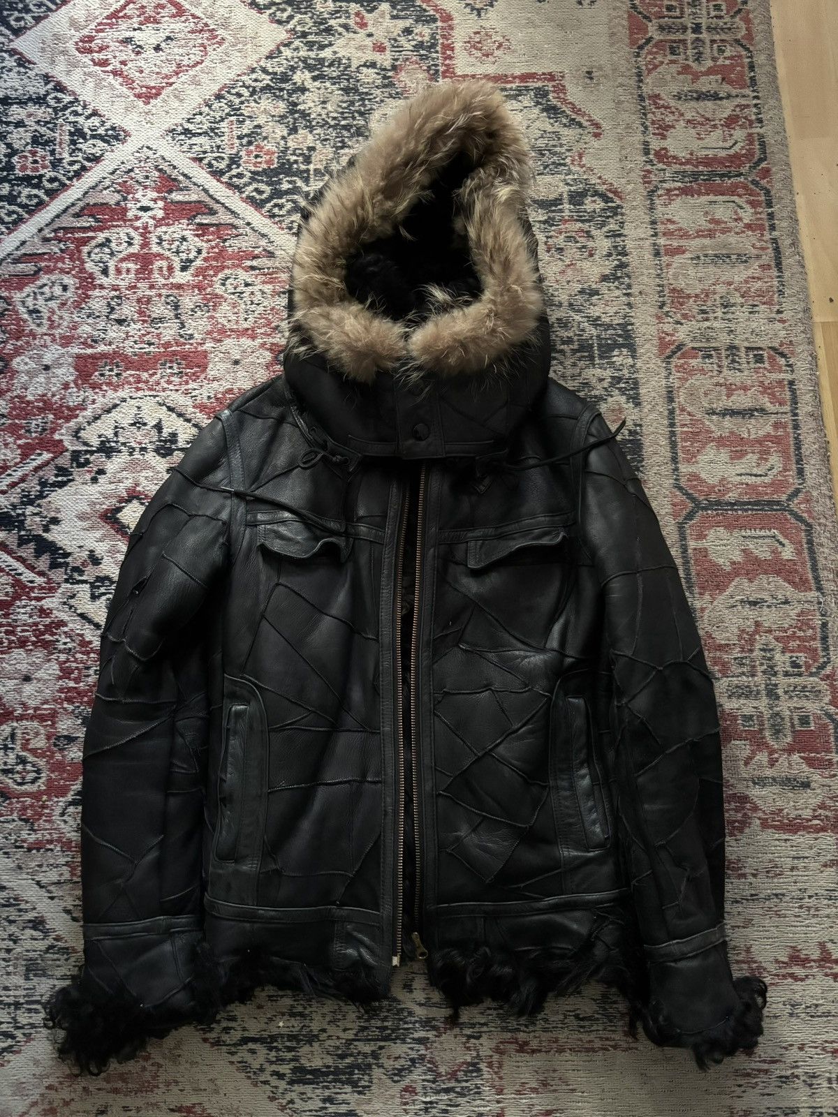 PHENOMENON Phenomenon Sheep fur hooded leather jacket Size US S / EU 44-46 / 1 - 3 Thumbnail