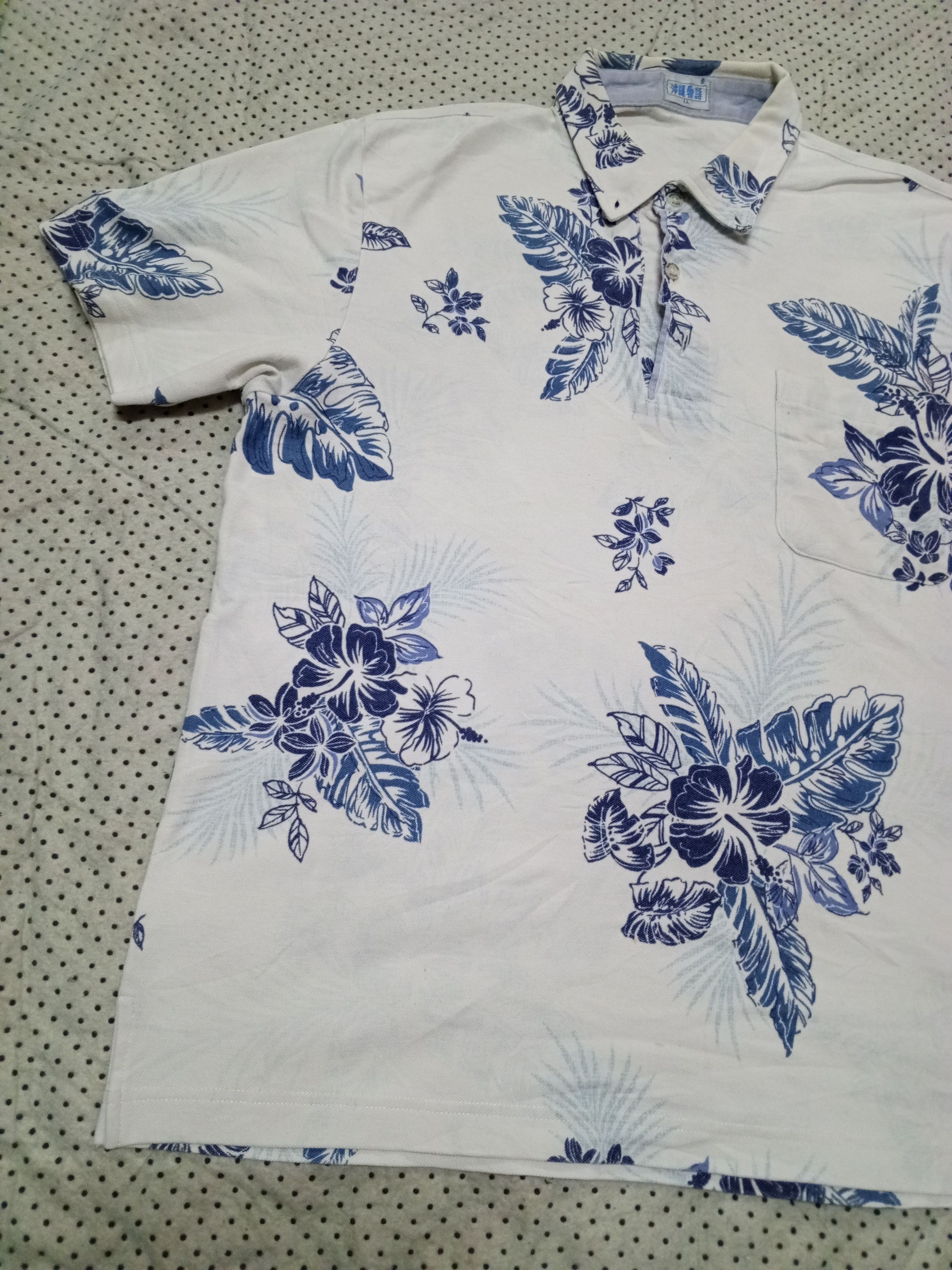 Japanese Brand × Vintage FLOWERS POLO FULLPRINT JAPAN Size US L / EU 52-54 / 3 - 4 Thumbnail