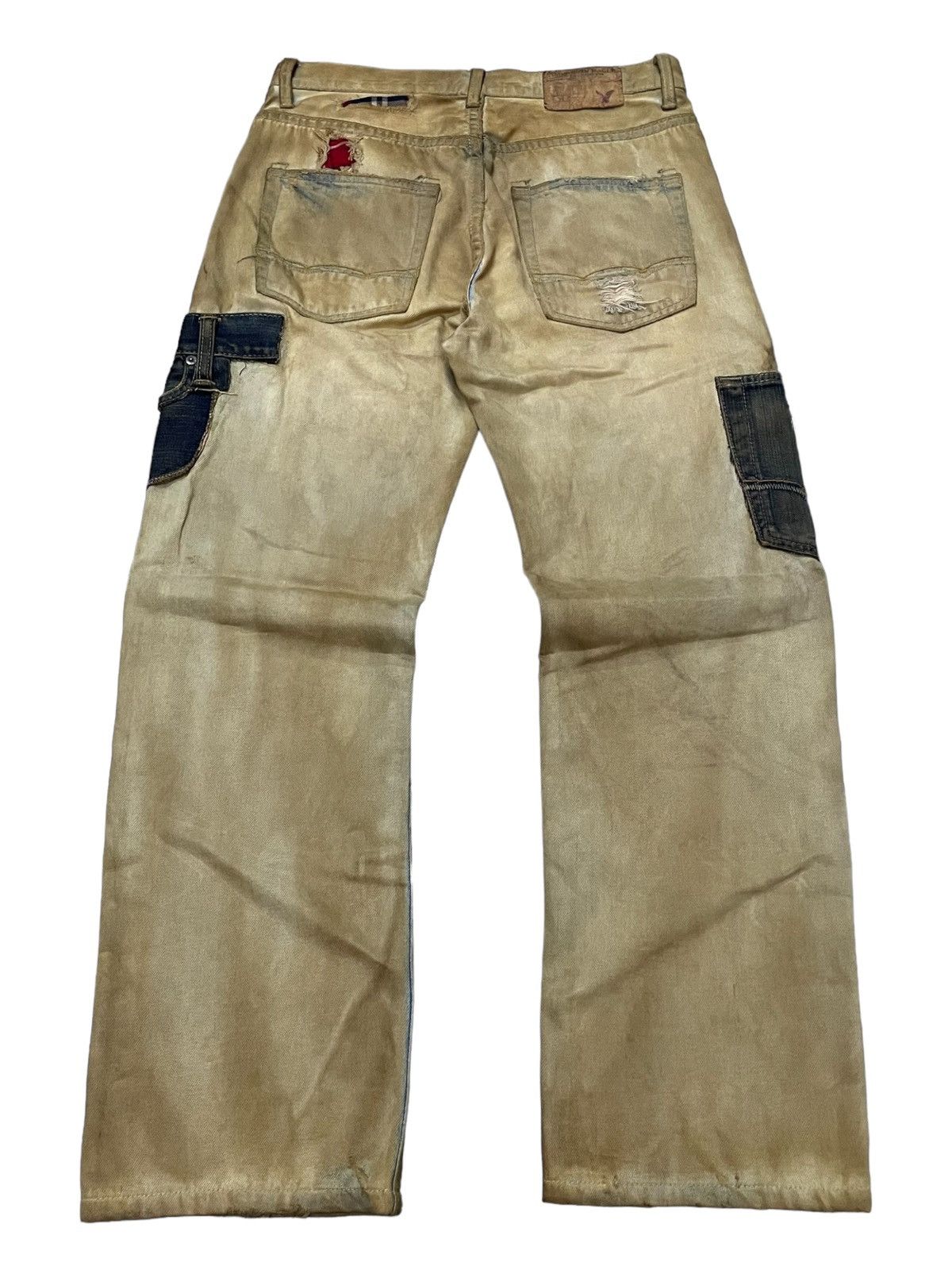 Hysteric Glamour × Japanese Brand American Eagle Patch work Mud Wash Dirty Loose Jeans Size US 30 / EU 46 - 2 Thumbnail