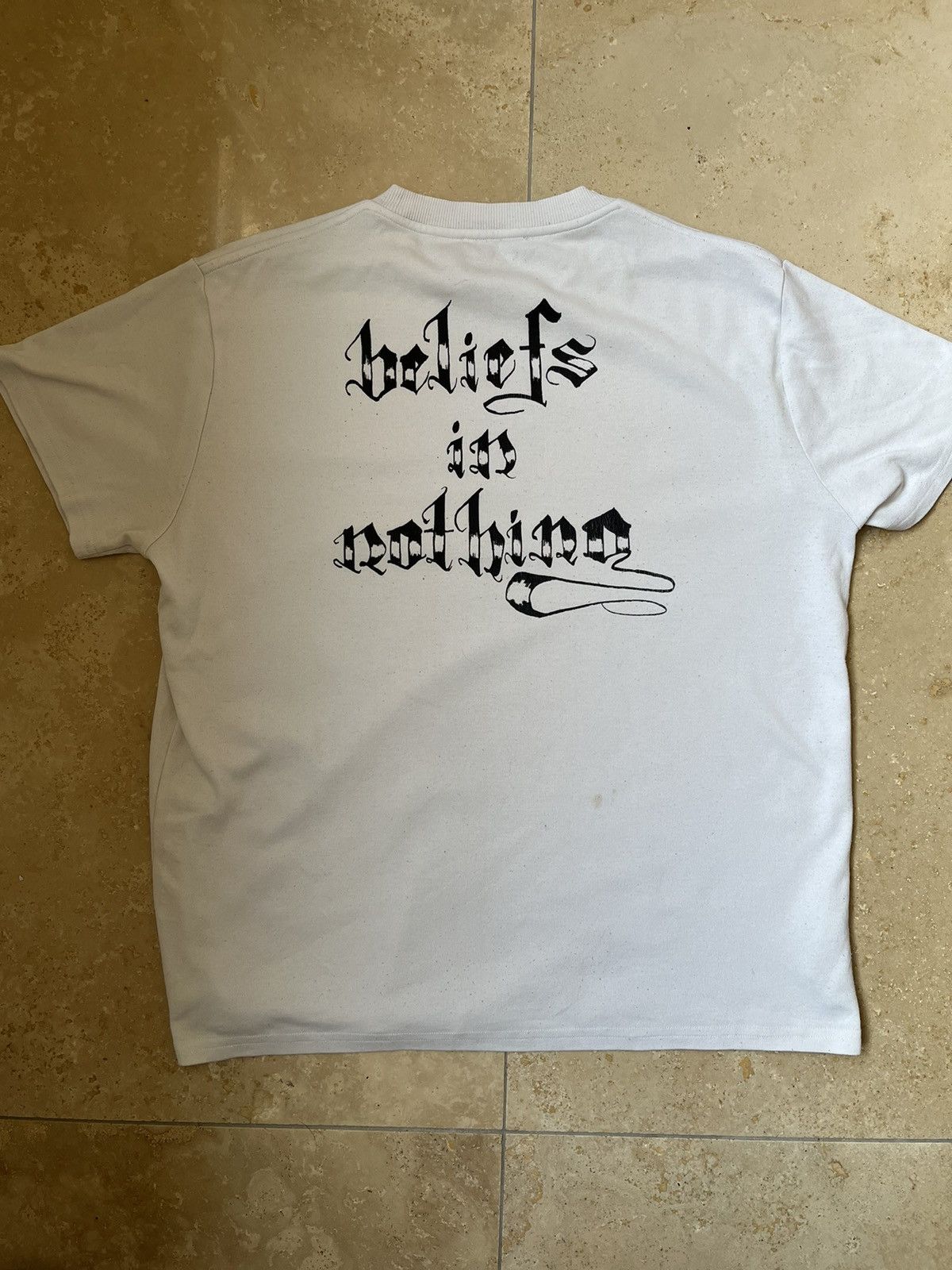 1017 ALYX 9SM × Alyx Alyx Studio White Cigarette T-Shirt / “Belief in Nothing” Size US M / EU 48-50 / 2 - 2 Thumbnail