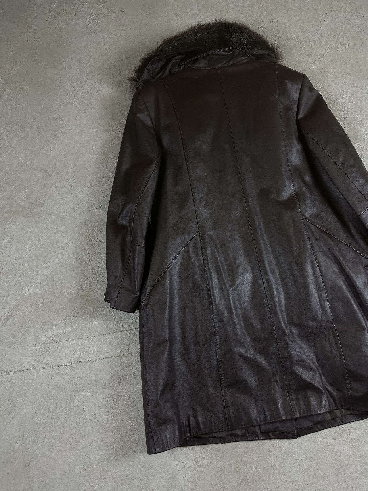 Genuine Leather 80s Leather Fur Avant Garde Coat Japan Hype Size L / US 10 / IT 46 - 12 Thumbnail