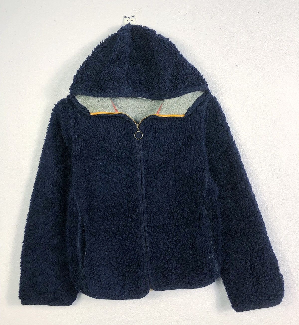 image of 45Rpm Japan Deep Pile Fleece Zipper Hoodie in Blue, Men's (Size Small)