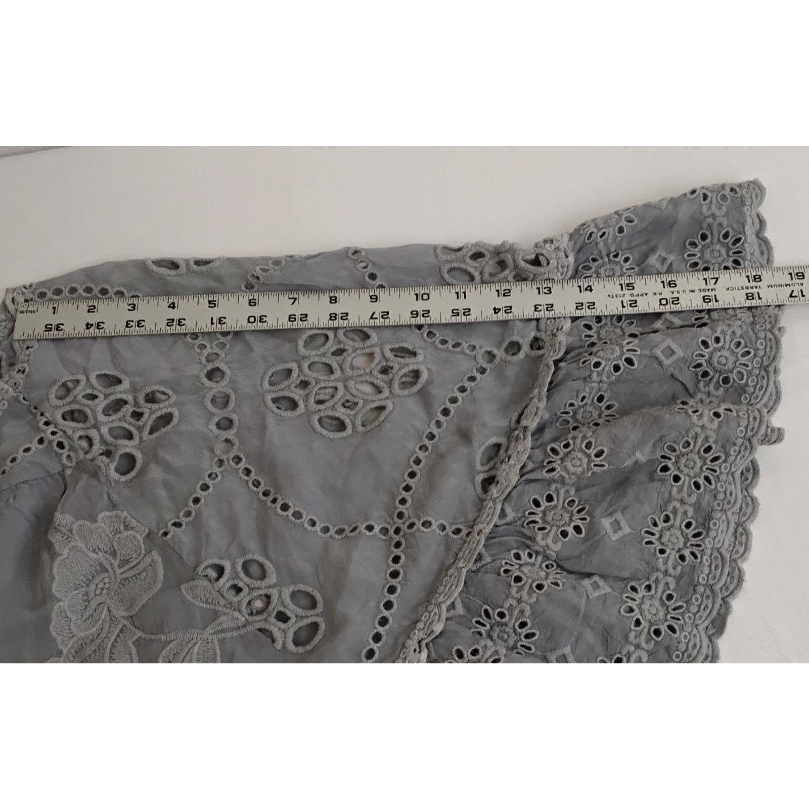 Johnny Was Johnny Was Embroidered Top Women's S Light Blue Gray Eyelets Size S / US 4 / IT 40 - 9 Thumbnail