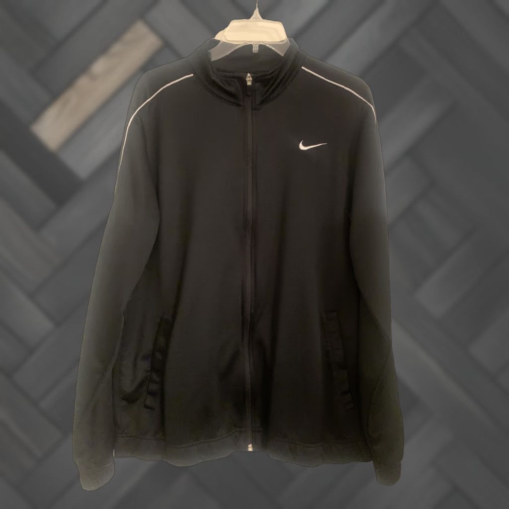 Nike Nike Dri-FIT Zip Up Long Sleeve Jacket - Womens Large Black Satin/Activewear Size L / US 10 / IT 46 - 1 Thumbnail
