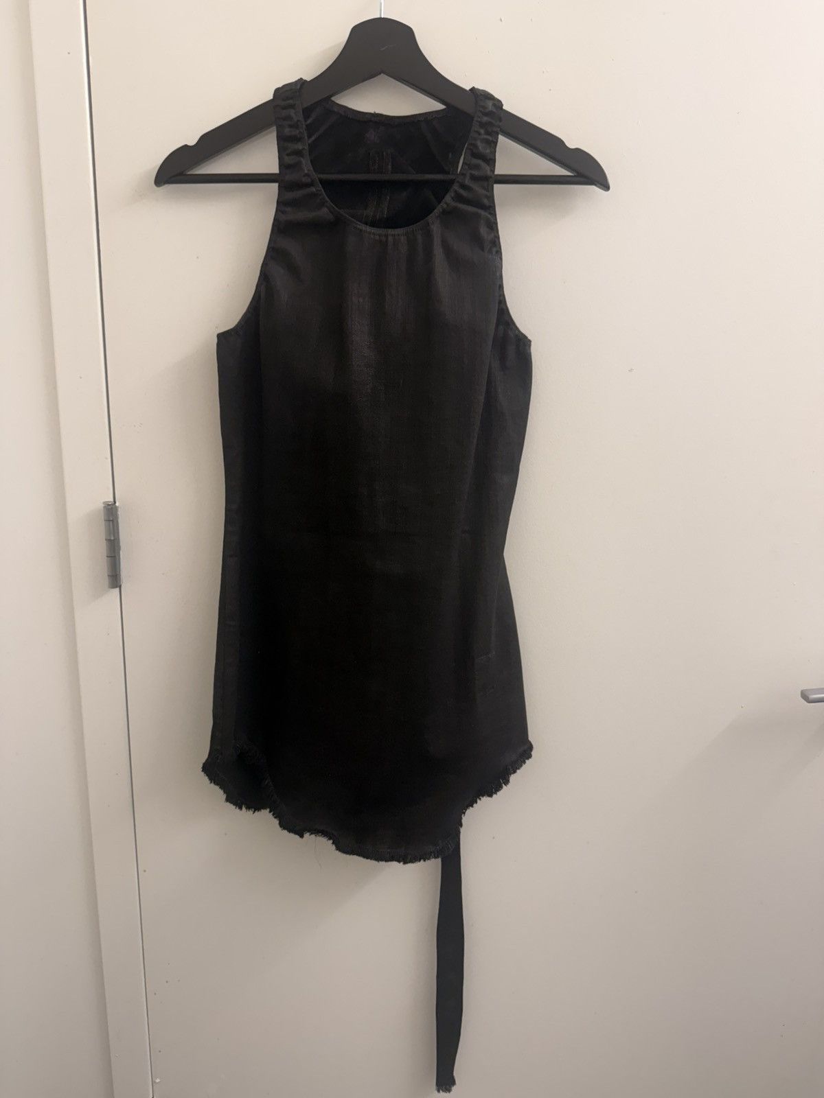 Rick Owens Drkshdw Rick Owens DRKSHDW Black Wax Denim Tank Top Size S / US 4 / IT 40 - 2 Thumbnail