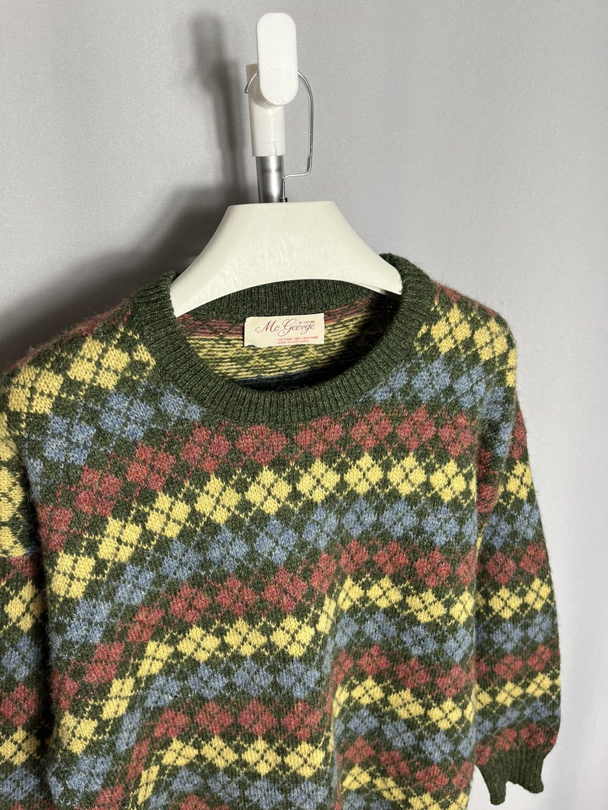 Other mcgeorge sweater argyle shetland 100% new wool mens knit Size US M / EU 48-50 / 2 - 3 Thumbnail
