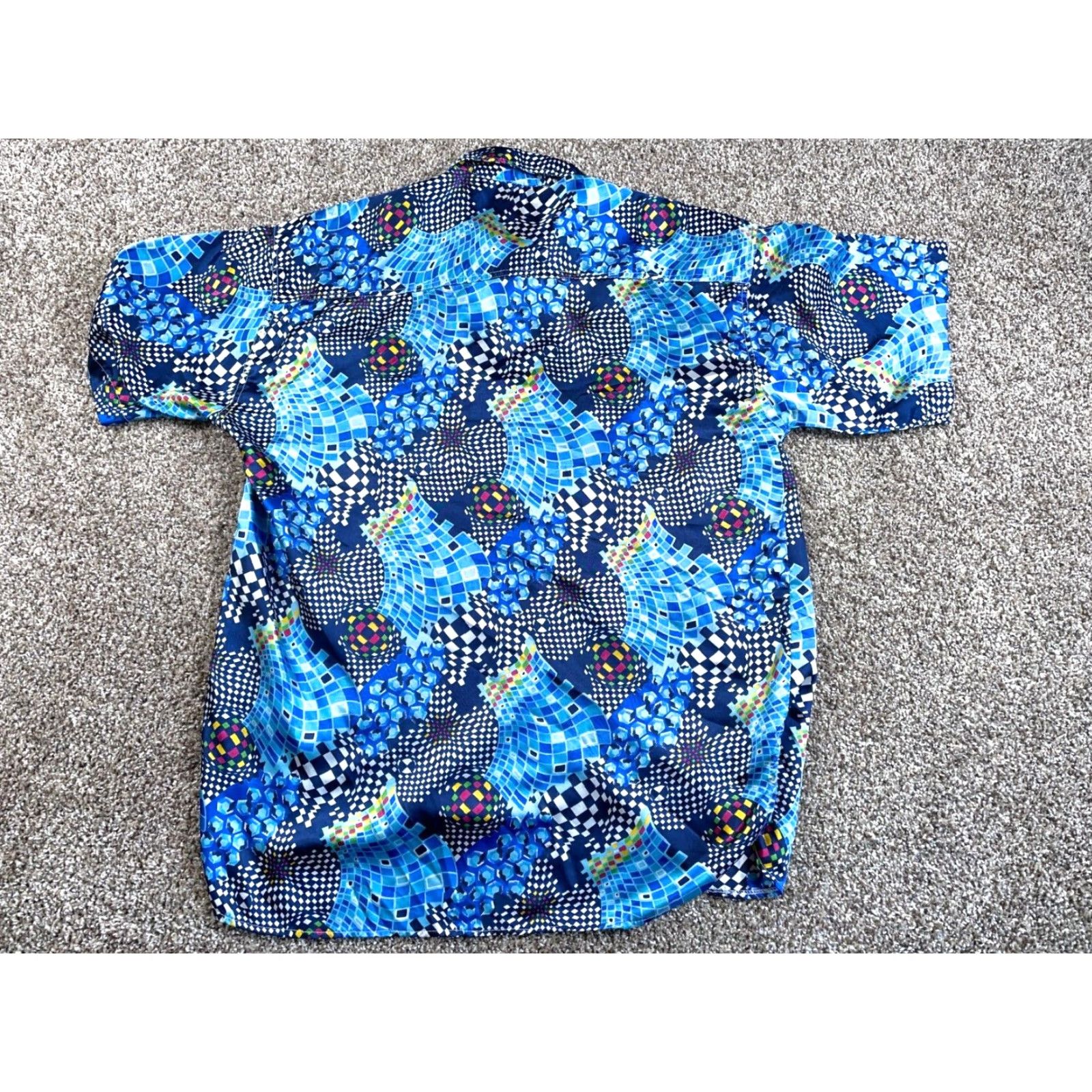 Vintage VINTAGE VTG 233 Broadway Abstract Pattern Shirt Adult Large Blue Disco Hippie Relaxed Size US L / EU 52-54 / 3 - 3 Thumbnail