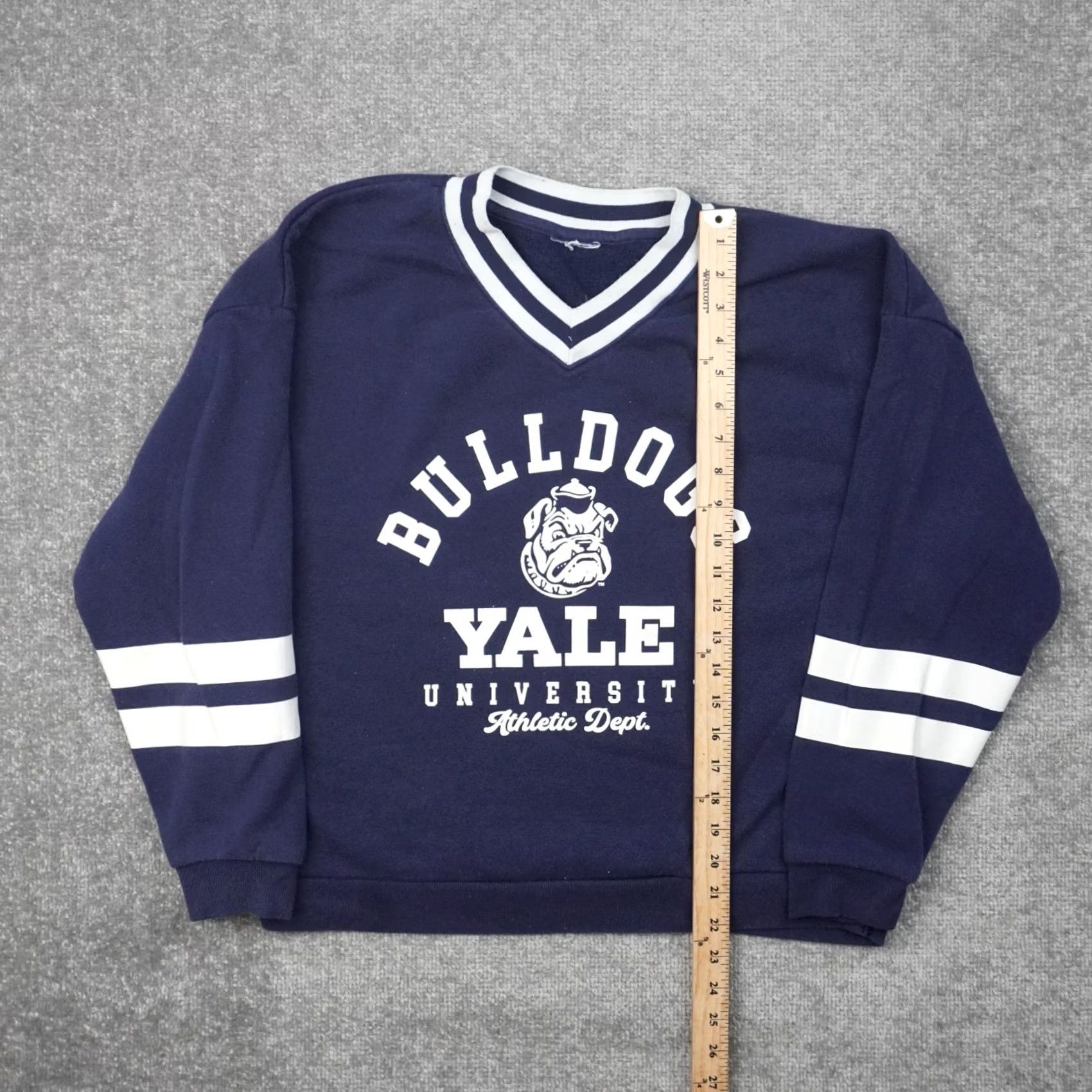 Vintage Yale Bulldogs Athletic Dept. Mens Large Blue Long Sleeve Sweatshirt Size US L / EU 52-54 / 3 - 3 Thumbnail