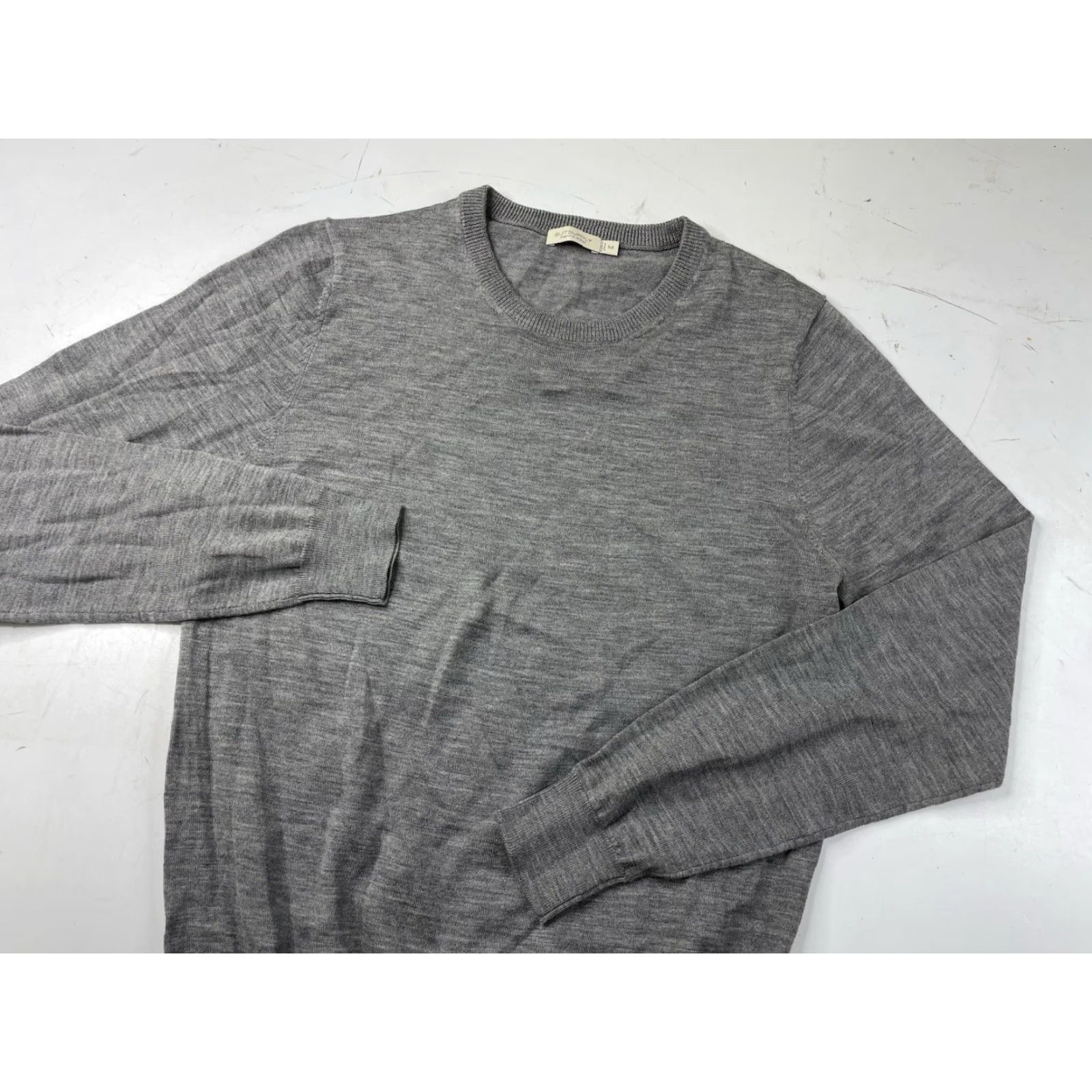 Suitsupply Suitsupply Merino Wool Sweater Men Medium Heathered Gray Crewneck Lightweight Jumper Slim Pullover All Seasons Logo Knit Capable of Machine Washable Size US M / EU 48-50 / 2 - 2 Thumbnail