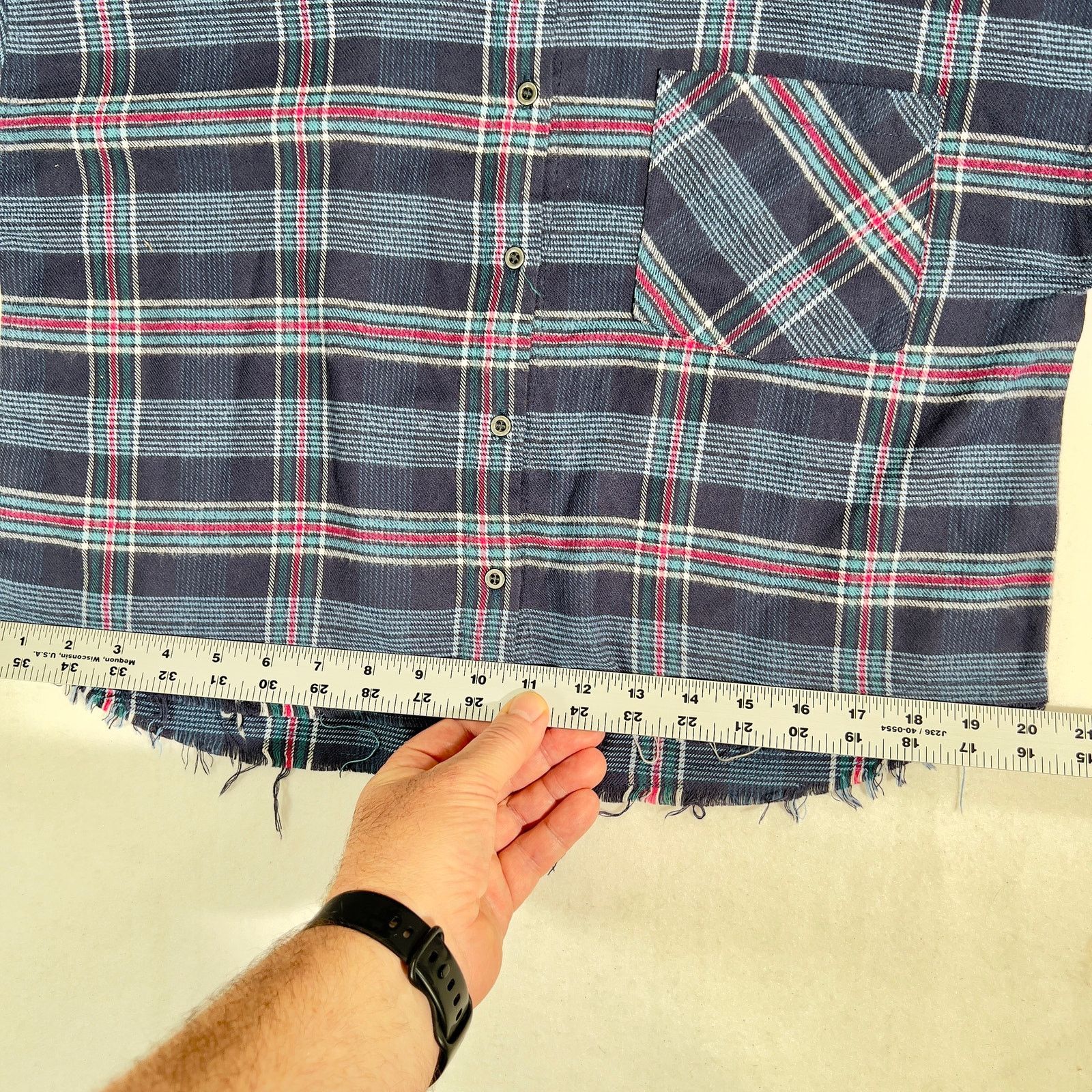 Other Hippie Rose Button Crop Top Woman's Small Blue Plaid Flannel Size S / US 4 / IT 40 - 7 Thumbnail