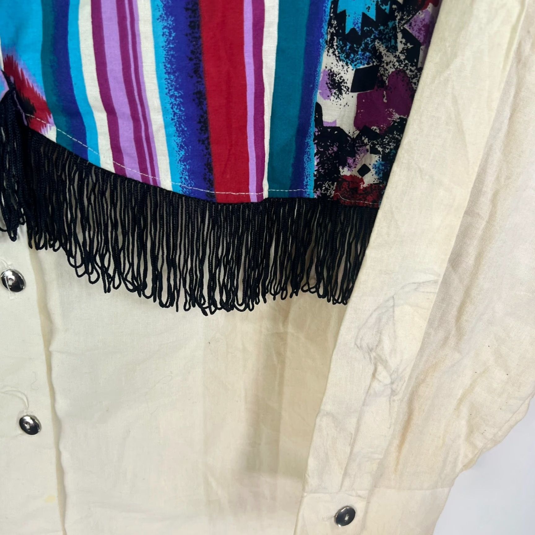 Vintage VINTAGE Ozark Mountain Western Shirt Women Plus Size 20W Cotton Fringe Geometric Western Theme Casual Size 3XL / US 20-22 - 2 Thumbnail