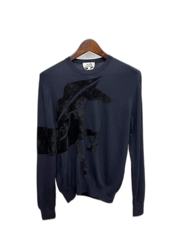Hermes Hermes Velvet Horse Sweater Size M-yf Size US M / EU 48-50 / 2 - 1 Thumbnail