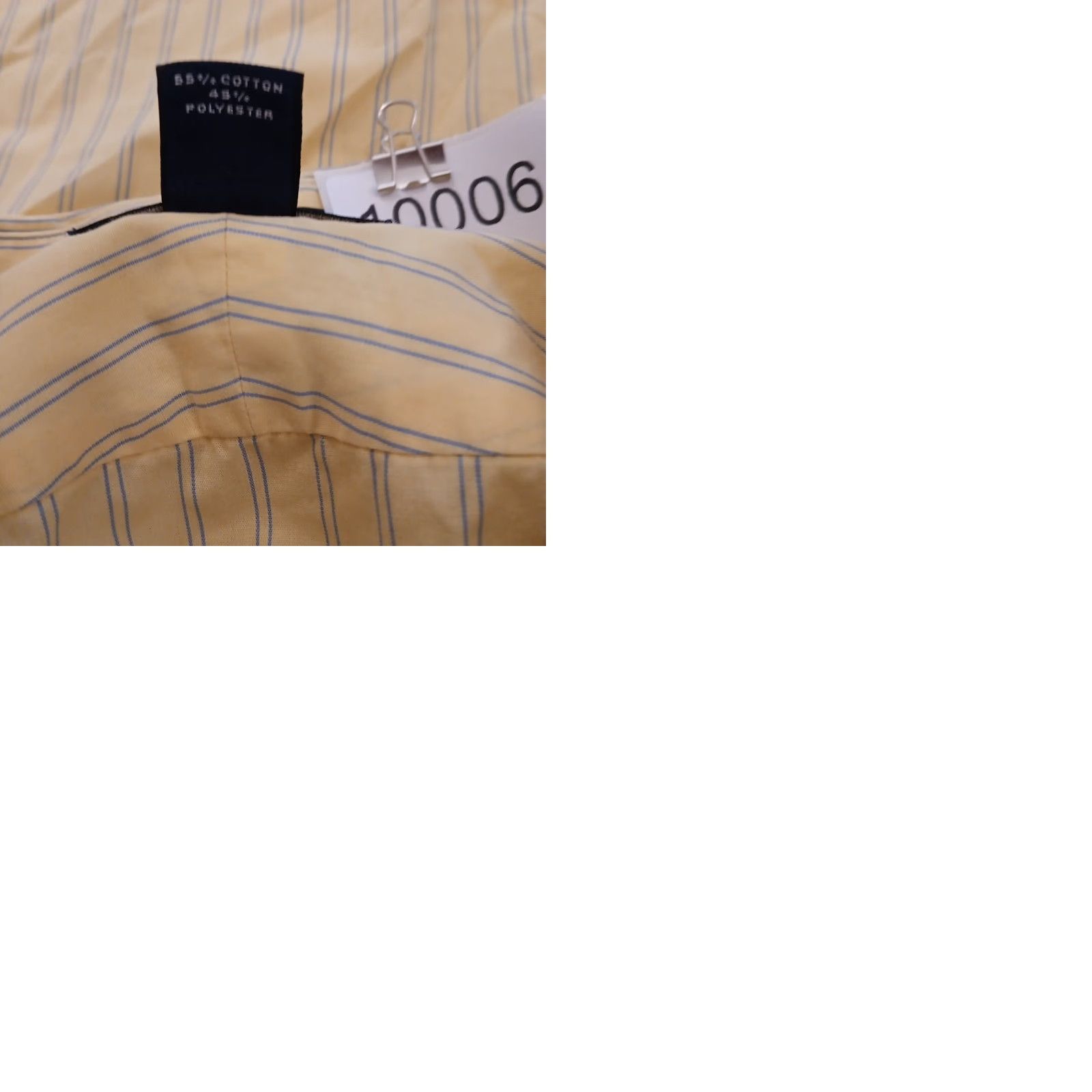 Lands' End Lands' End Shirt Mens 17 Tall Yellow Striped Long Sleeve Button-Up Size US XL / EU 56 / 4 - 9 Thumbnail