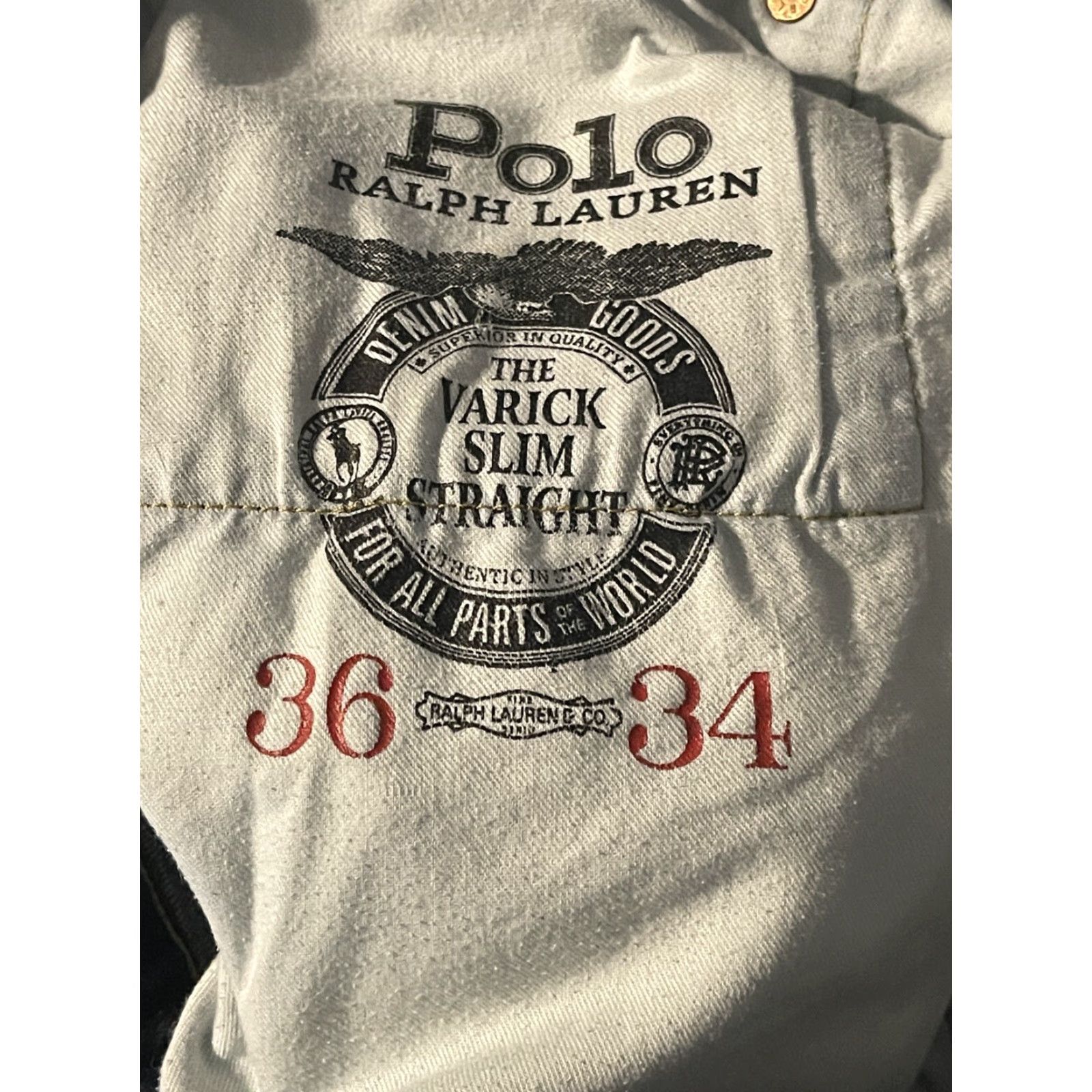 Polo Ralph Lauren Polo Ralph Lauren Jeans Men Slim Straight Varick 37x31 Blue Denim 5-Pocket Logo Slimming Modern Regular Mens Size US M / EU 48-50 / 2 - 4 Thumbnail