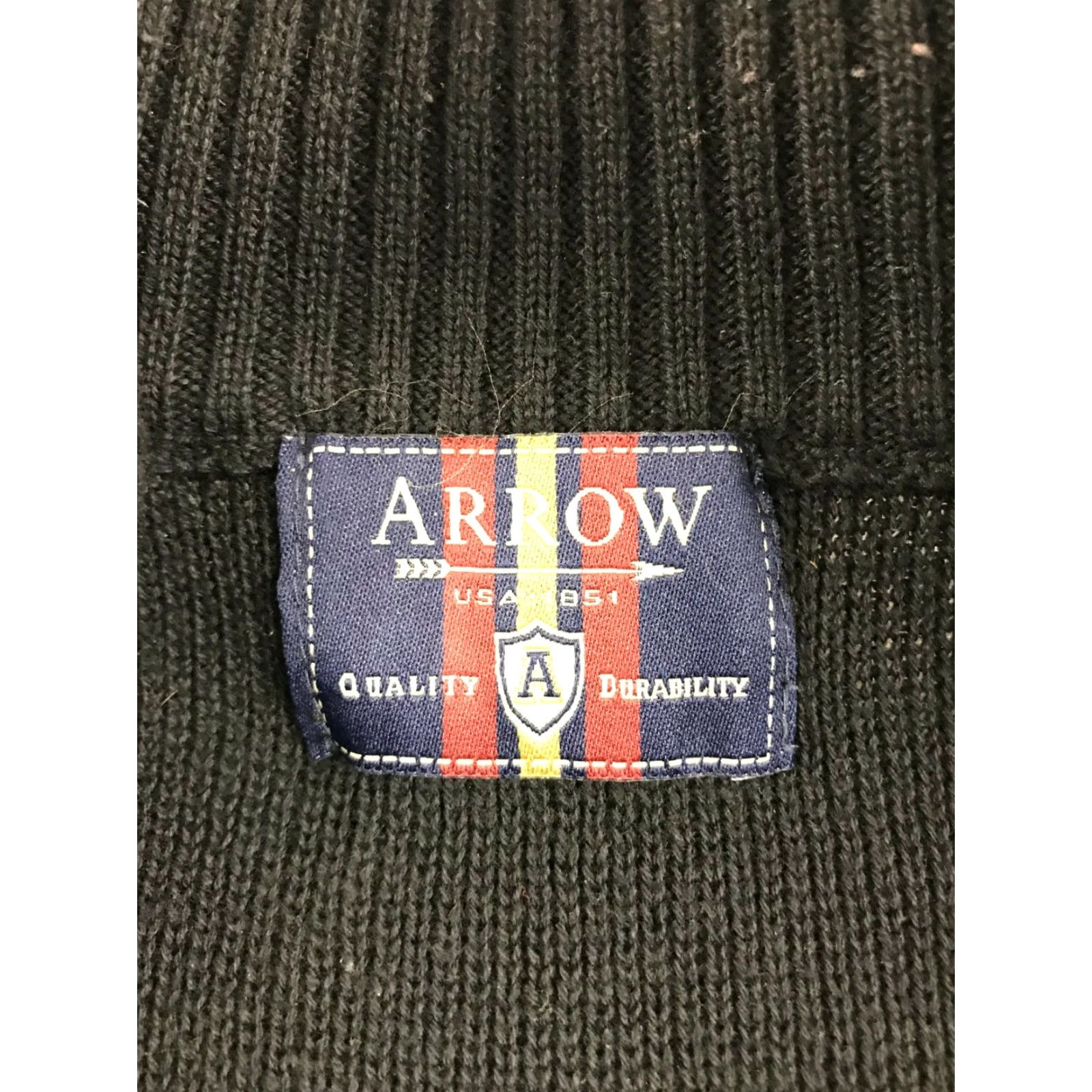 Arrow Arrow Sweater Men's Large Black 1/4 Front Zip Pullover Mock Neck Long Sleeve Size US L / EU 52-54 / 3 - 6 Thumbnail