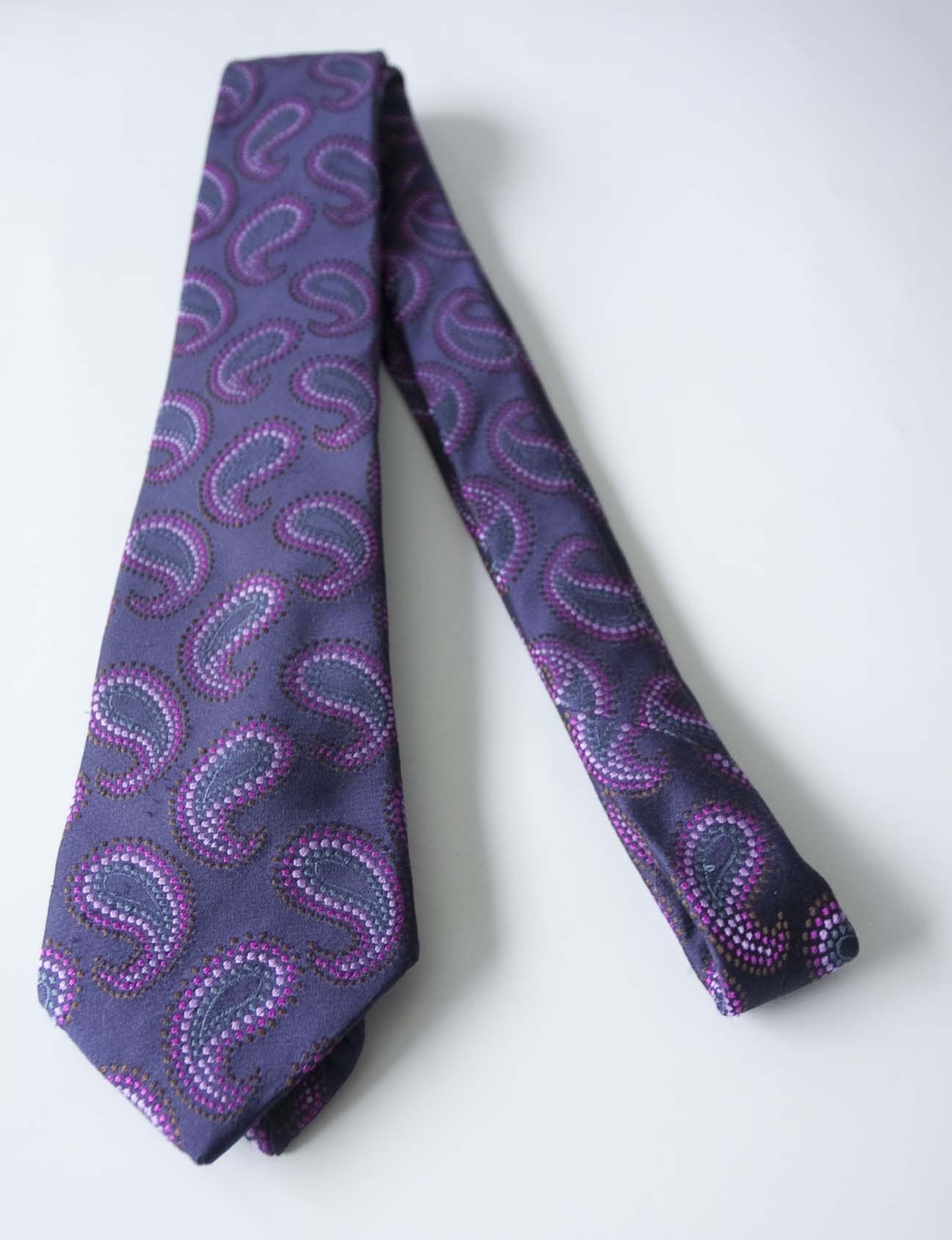 Duchamp London Duchamp Paisley Tie Silk Made in England Purple Size ONE SIZE - 2 Thumbnail