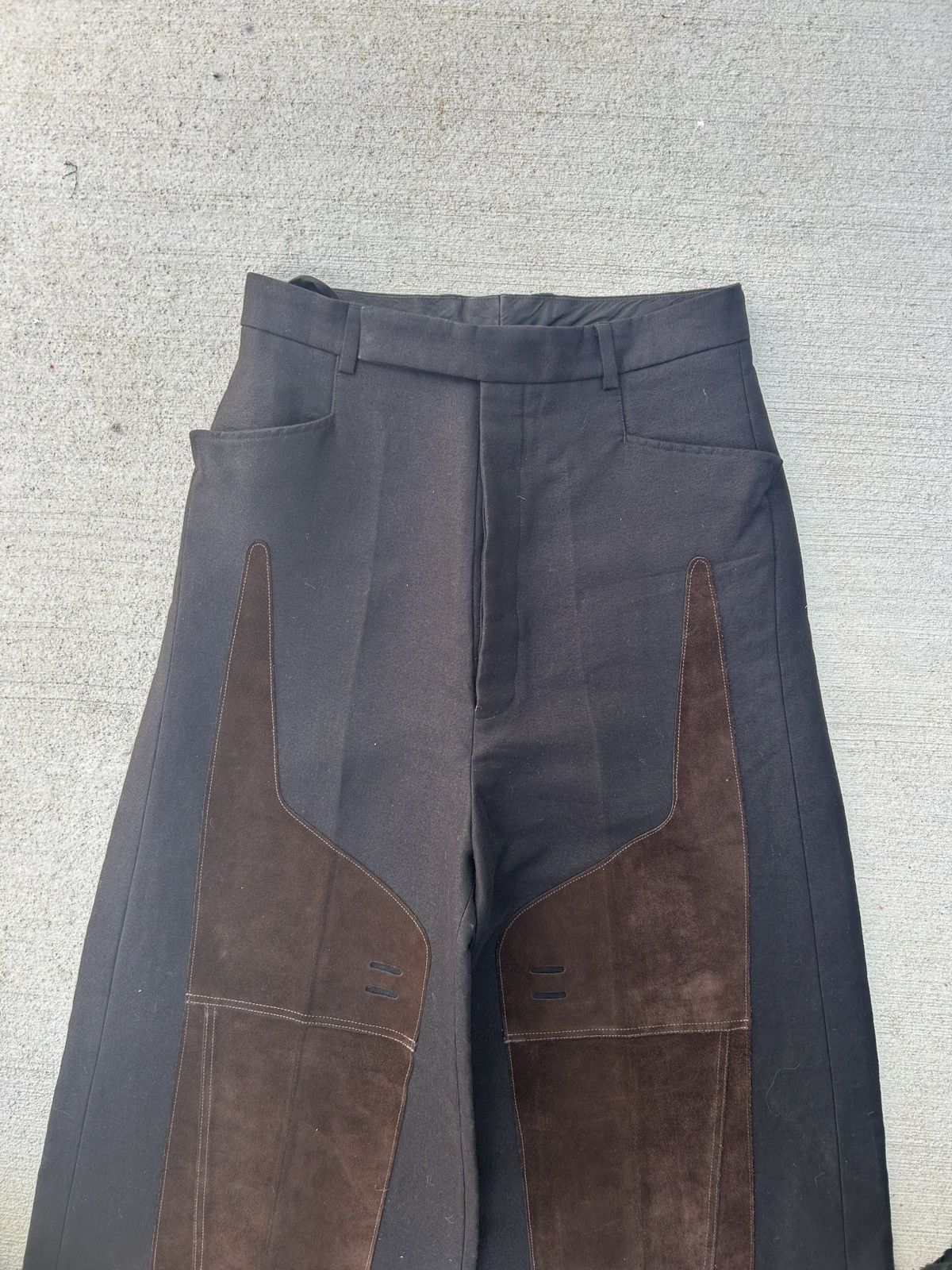 Rick Owens Rick Owens Runway FW19 Larry Moleskin Suede Patch Pants Size US 34 / EU 50 - 3 Thumbnail