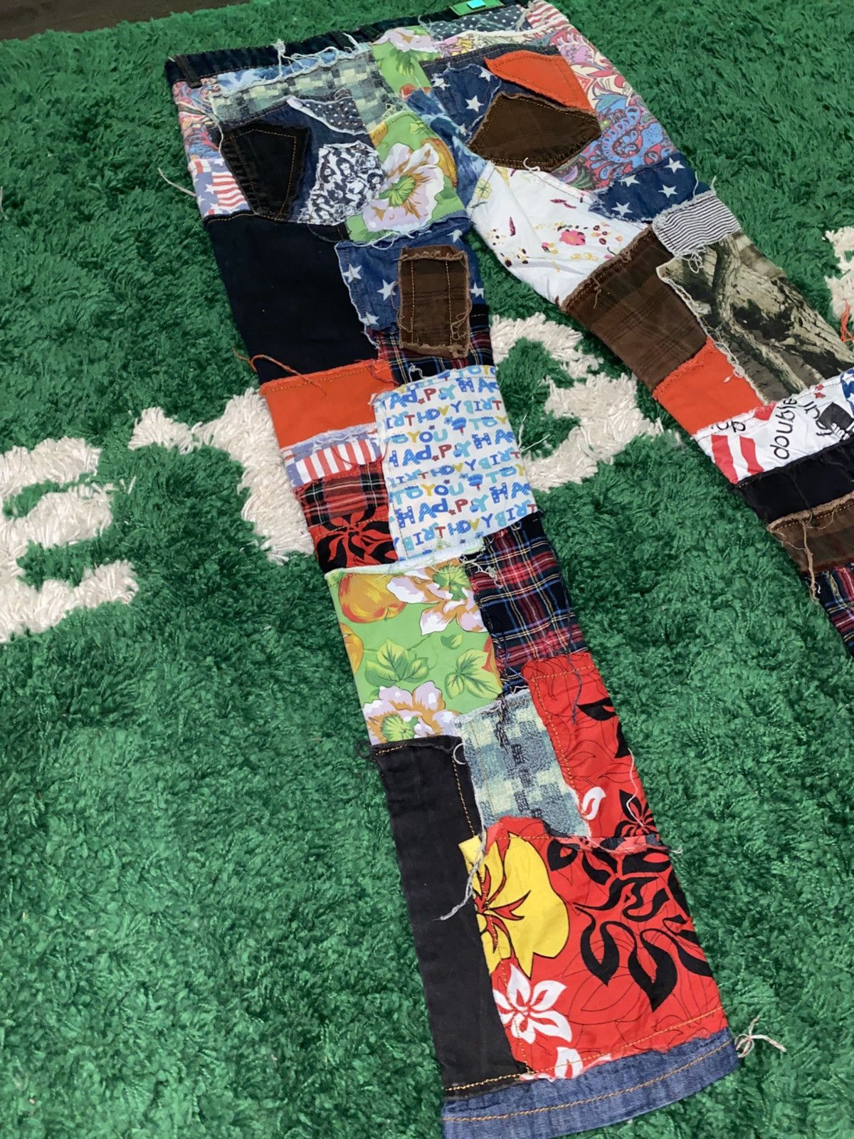 Japanese Brand Biepa Patchwork Jeans | Reconstructed Mixed Fabric | Size 34 Size US 34 / EU 50 - 6 Thumbnail