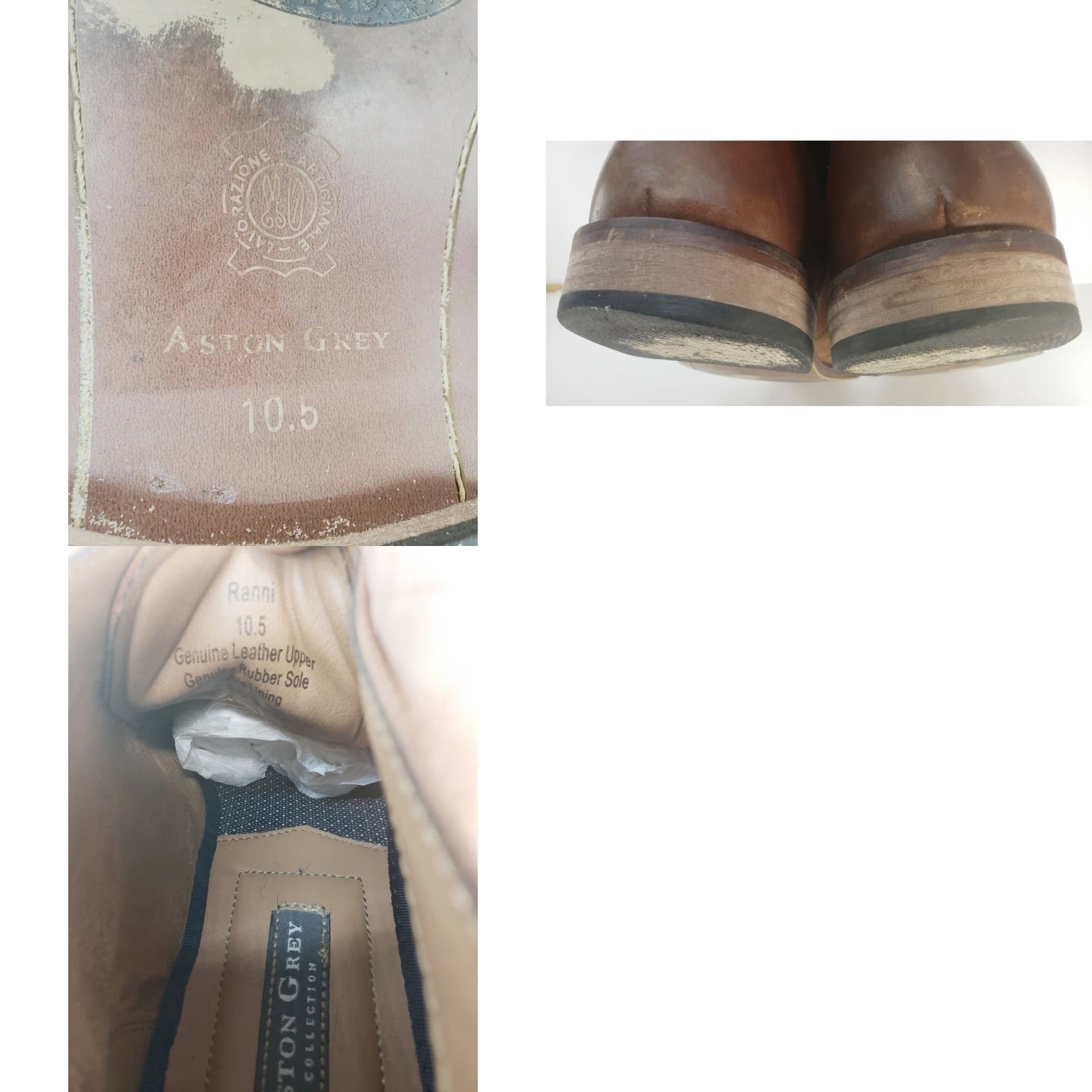 Vintage Aston Grey Boots Mens 10.5M Brown Leather Chukka Desert Boots Size US 11 / EU 44 - 9 Thumbnail
