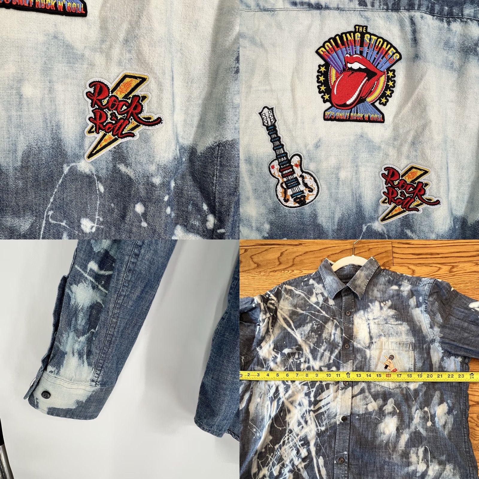 Banana Republic VINTAGE Banana Republic Denim Button Shirt X Rolling Stones Embroidery XL Men Blue Denim Shirt Long Sleeve Casual 90s Size US XL / EU 56 / 4 - 8 Thumbnail
