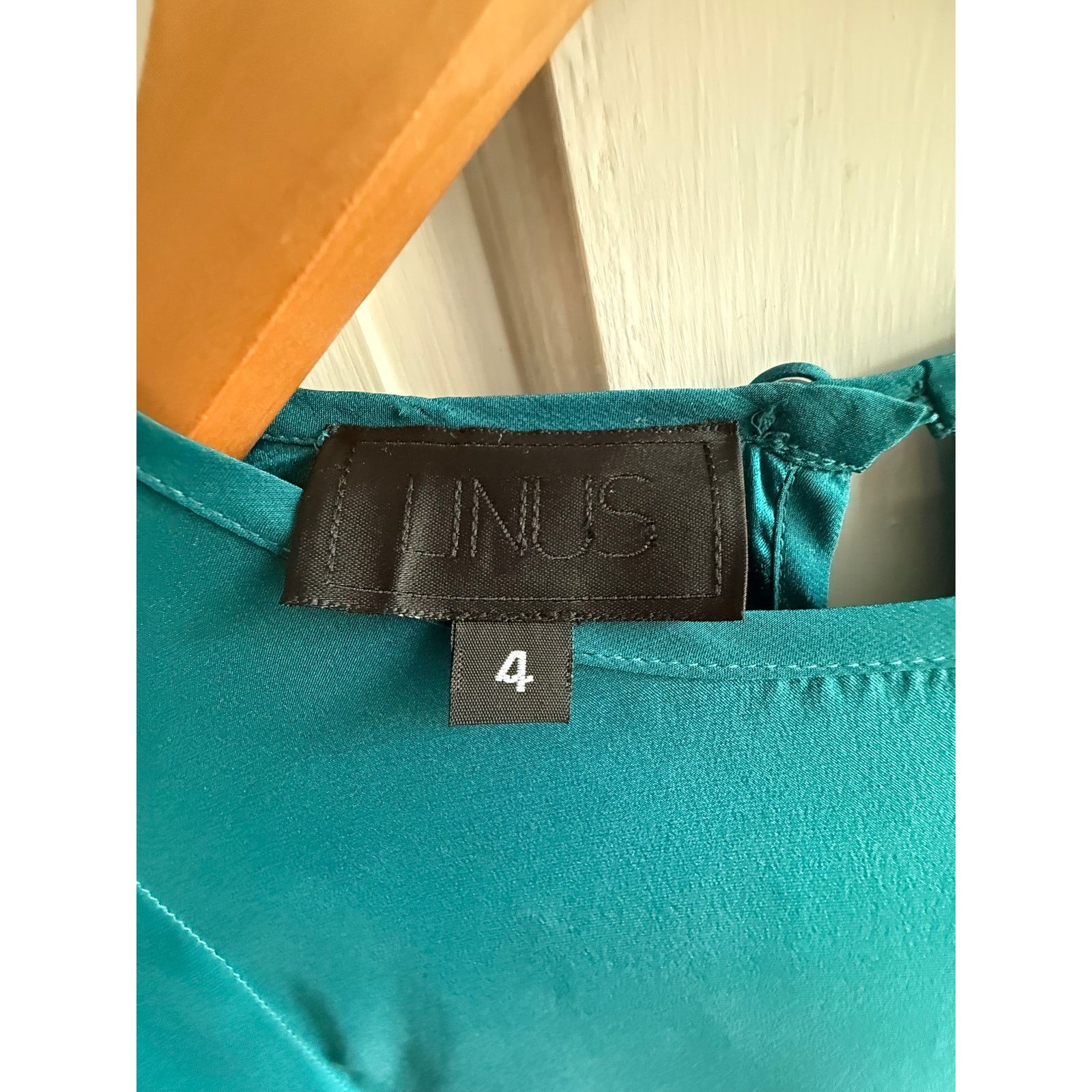 Other Linus Emerald Green 100% Silk Mini Dress - Balloon Sleeve Size S / US 4 / IT 40 - 2 Thumbnail