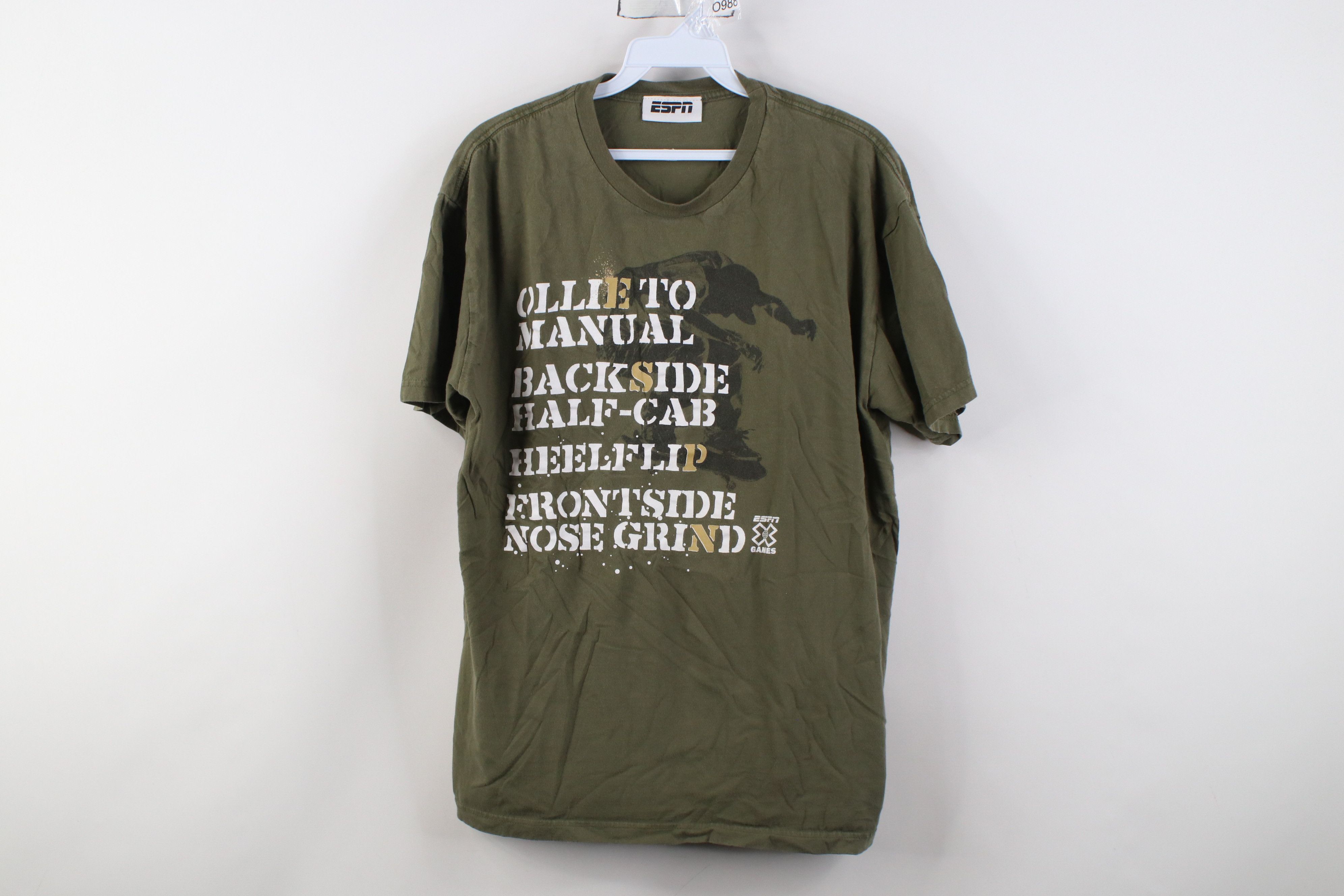 Vintage Vintage ESPN X Games Spell Out Skateboard T-Shirt Green Size US L / EU 52-54 / 3 - 1 Thumbnail