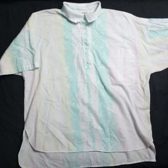 Vintage Vintage 80s Oak Hill Pastel Strokes Stripes Polo Shirt Size US L / EU 52-54 / 3 - 2 Thumbnail
