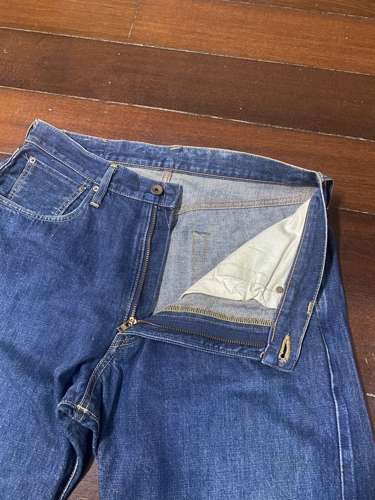 Kapital Vintage Edwin 505 Selvedge fly Button mud wash Denim Jeans Size US 35 - 16 Thumbnail