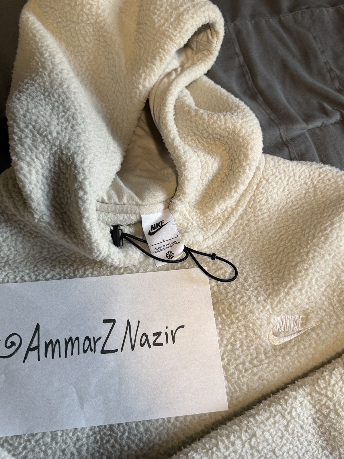Nike Nike Polar Bear Fleece White Hoodie Size US L / EU 52-54 / 3 - 3 Thumbnail