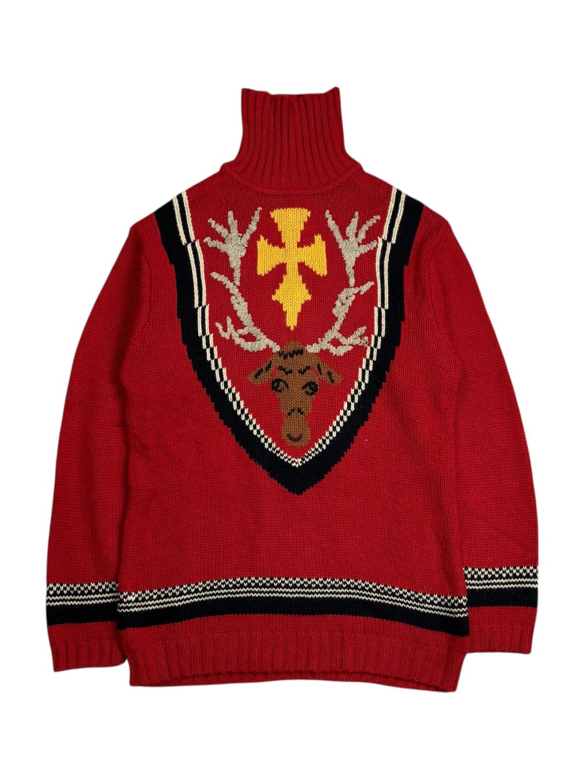 Hysteric Glamour 2000s Nicole Club Vkei Style Cross Deer Knitted Sweater Size US M / EU 48-50 / 2 - 2 Thumbnail
