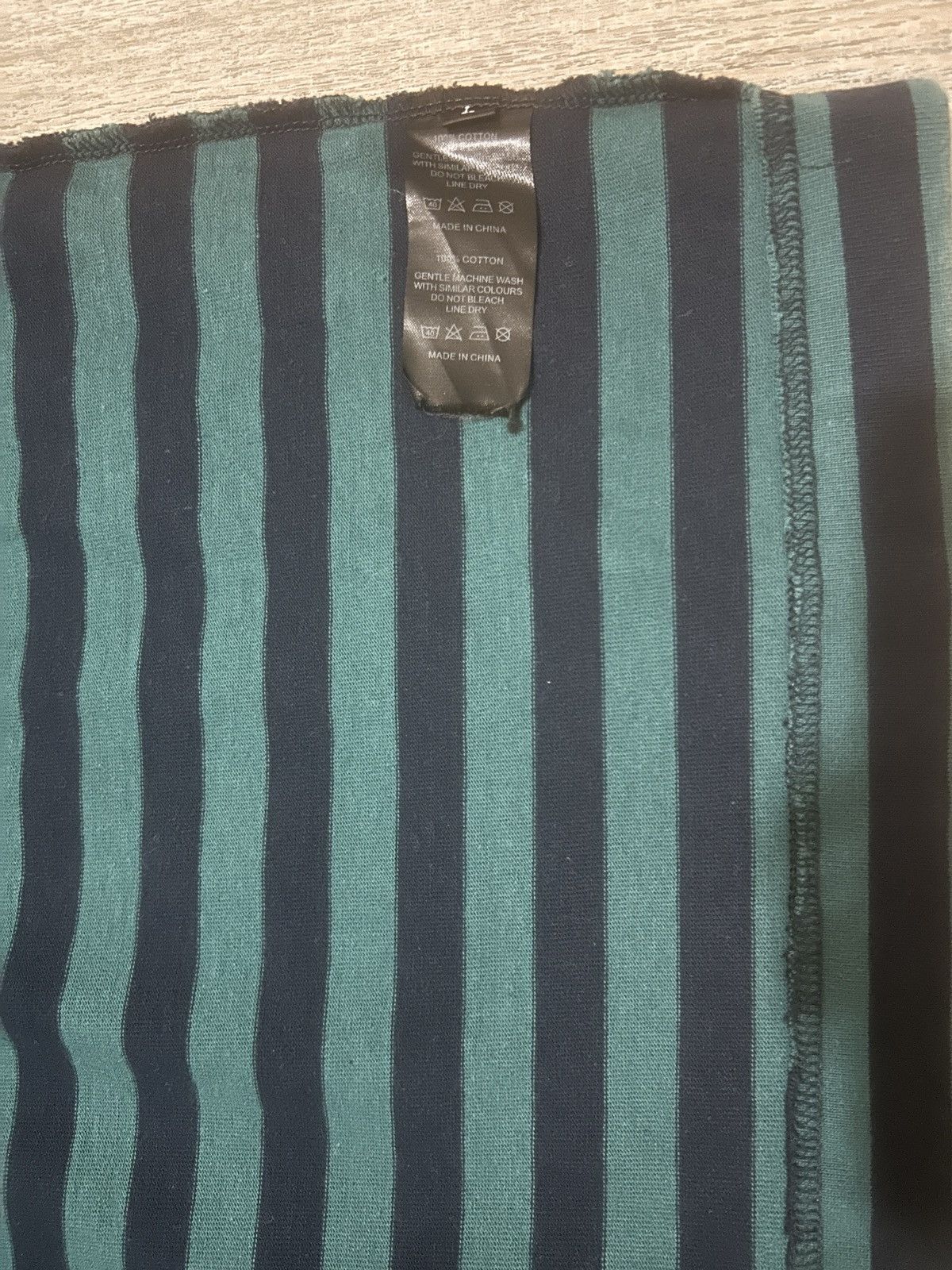 Aris Tatalovich Aris Tatalovich Navy Teal Stripe Dart Neck Shirt Size US L / EU 52-54 / 3 - 4 Thumbnail