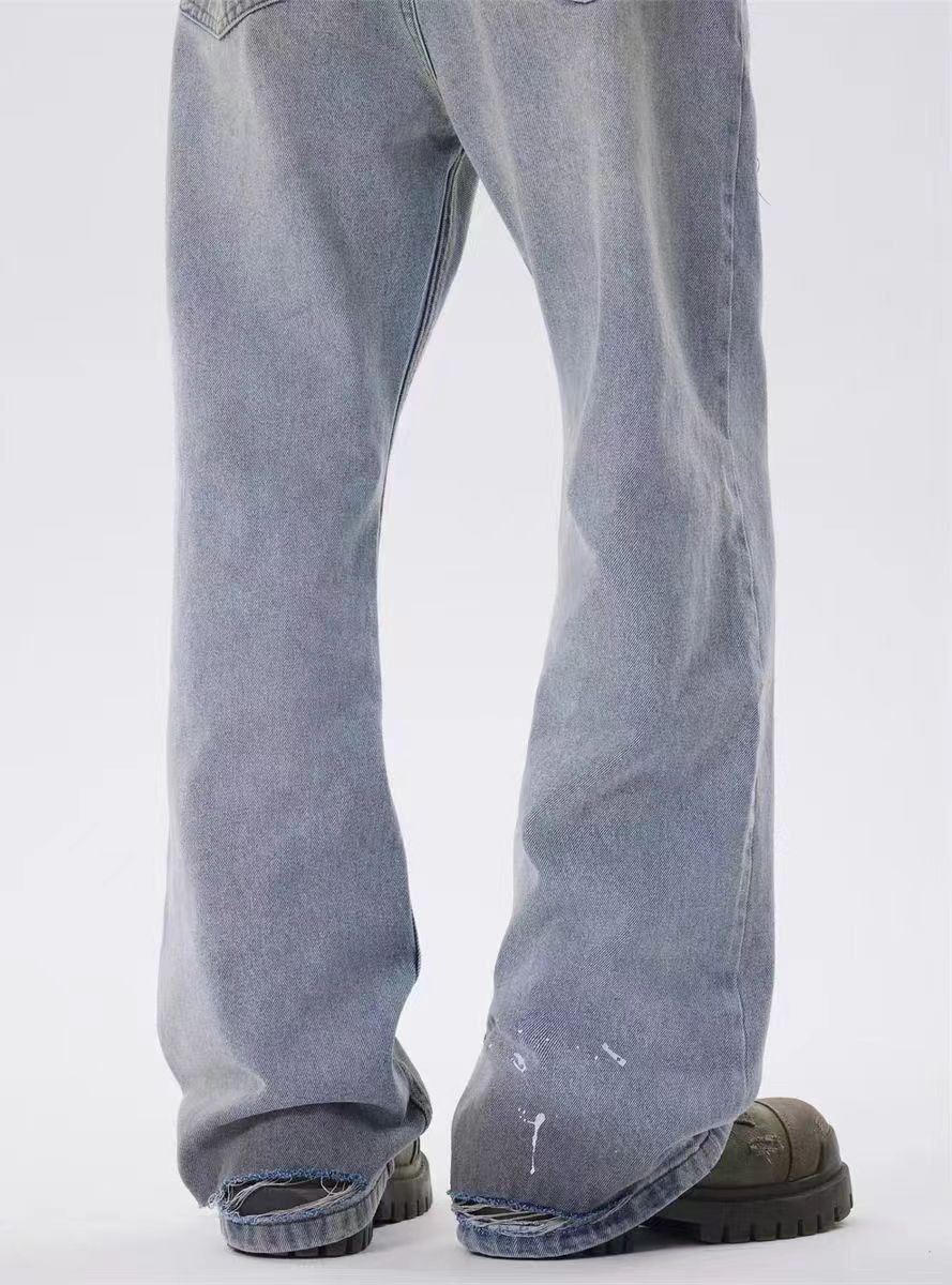 Japanese Brand × Jean High street vintage washed distressed flared casual jeans Size US 34 / EU 50 - 5 Thumbnail