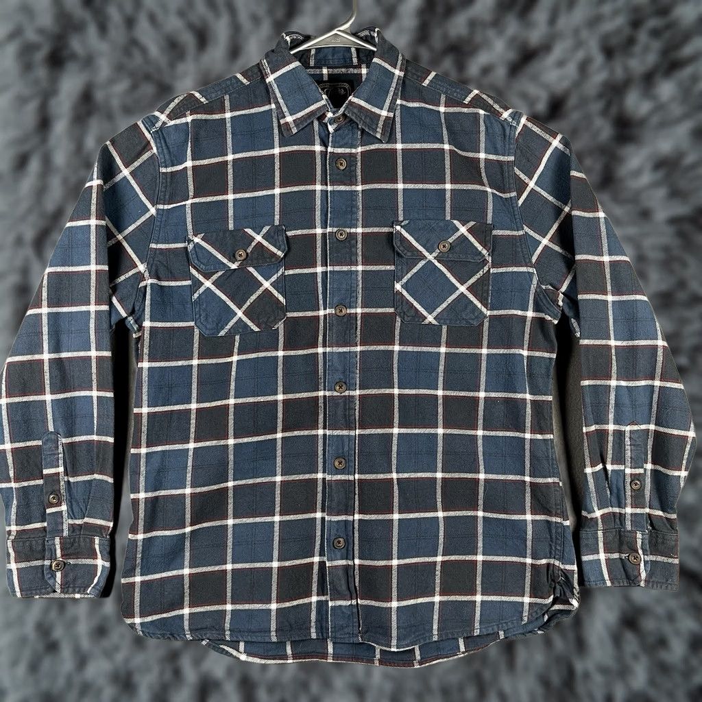 Vintage VINTAGE Jack's Mfg Heritage Heavy Weight Flannel Shirt L Blue 100% Cotton Plaid Button-Up Collared Long Sleeve Men Mens Regular Lightweight? Size US L / EU 52-54 / 3 - 1 Thumbnail