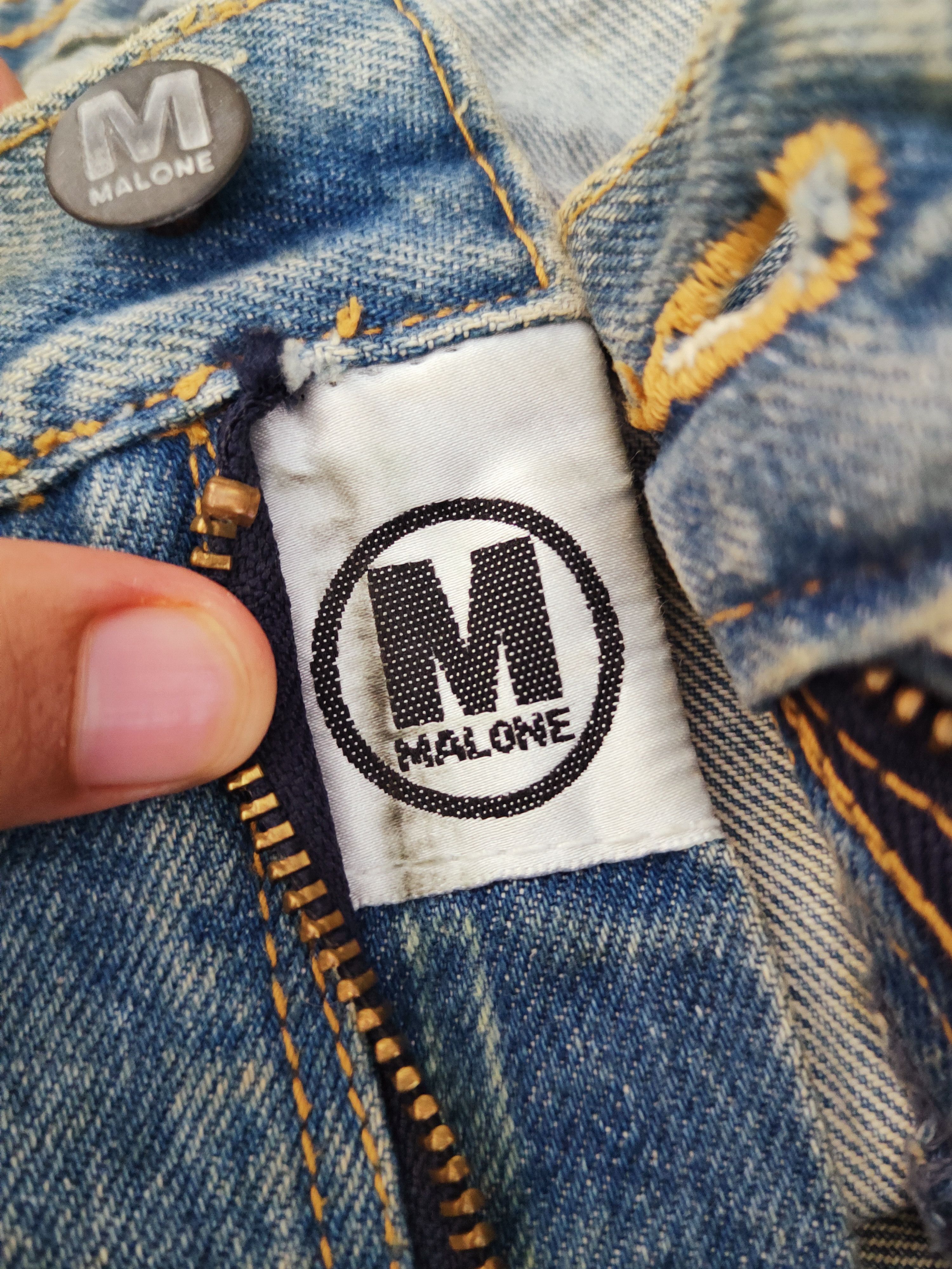 Japanese Brand × Vintage Super Rare Maurice Malone Blue Distressed Ripped Jeans Size US 37 - 15 Thumbnail