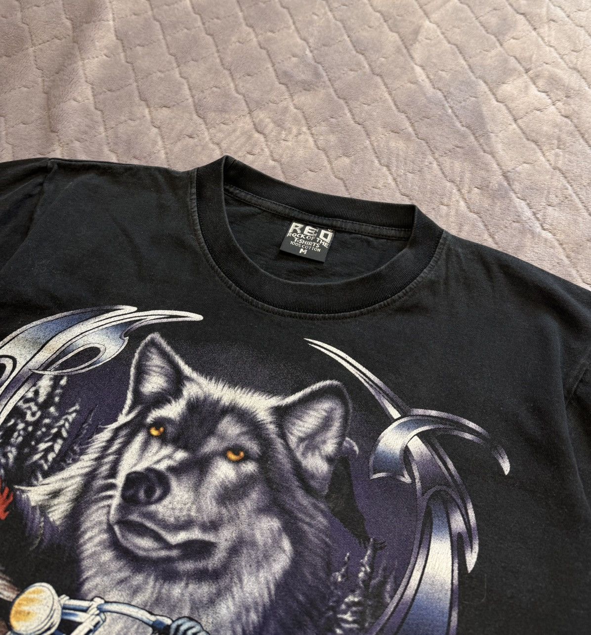 Band Tees × Vintage Vintage 2000s Biker Wolf Tee Shirt Size US M / EU 48-50 / 2 - 5 Thumbnail