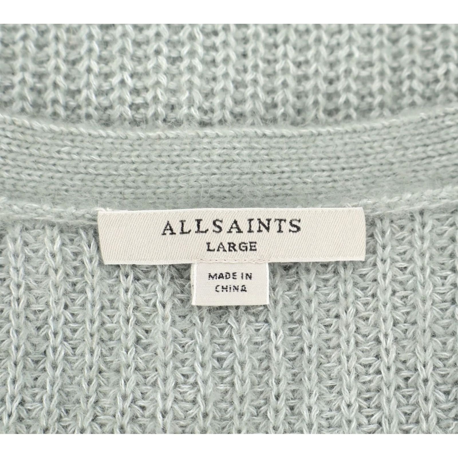Allsaints AllSaints Cardigan Knit Wool/Alpaca Green Bay L Women's Open-Knit V-Neck Oversized Cardigan, Regular Fit, Fall/ Winter/ Spring, Green, Sweater, Size L Size L / US 10 / IT 46 - 5 Thumbnail