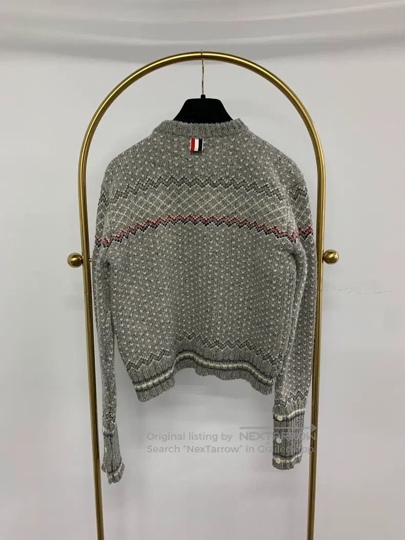 Thom Browne Thom Browne Grey Fair Isle Knit Cardigan Size US XS / EU 42 / 0 - 2 Thumbnail