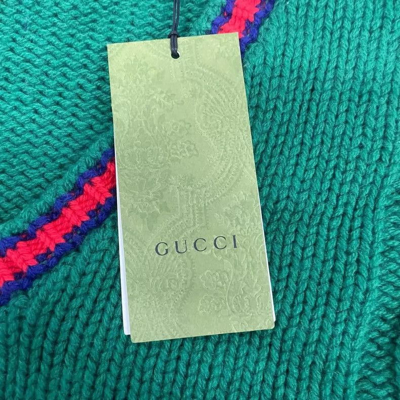Gucci Gucci Green V-neck knitted sweater 2502-Nextarrow Size US M / EU 48-50 / 2 - 5 Thumbnail
