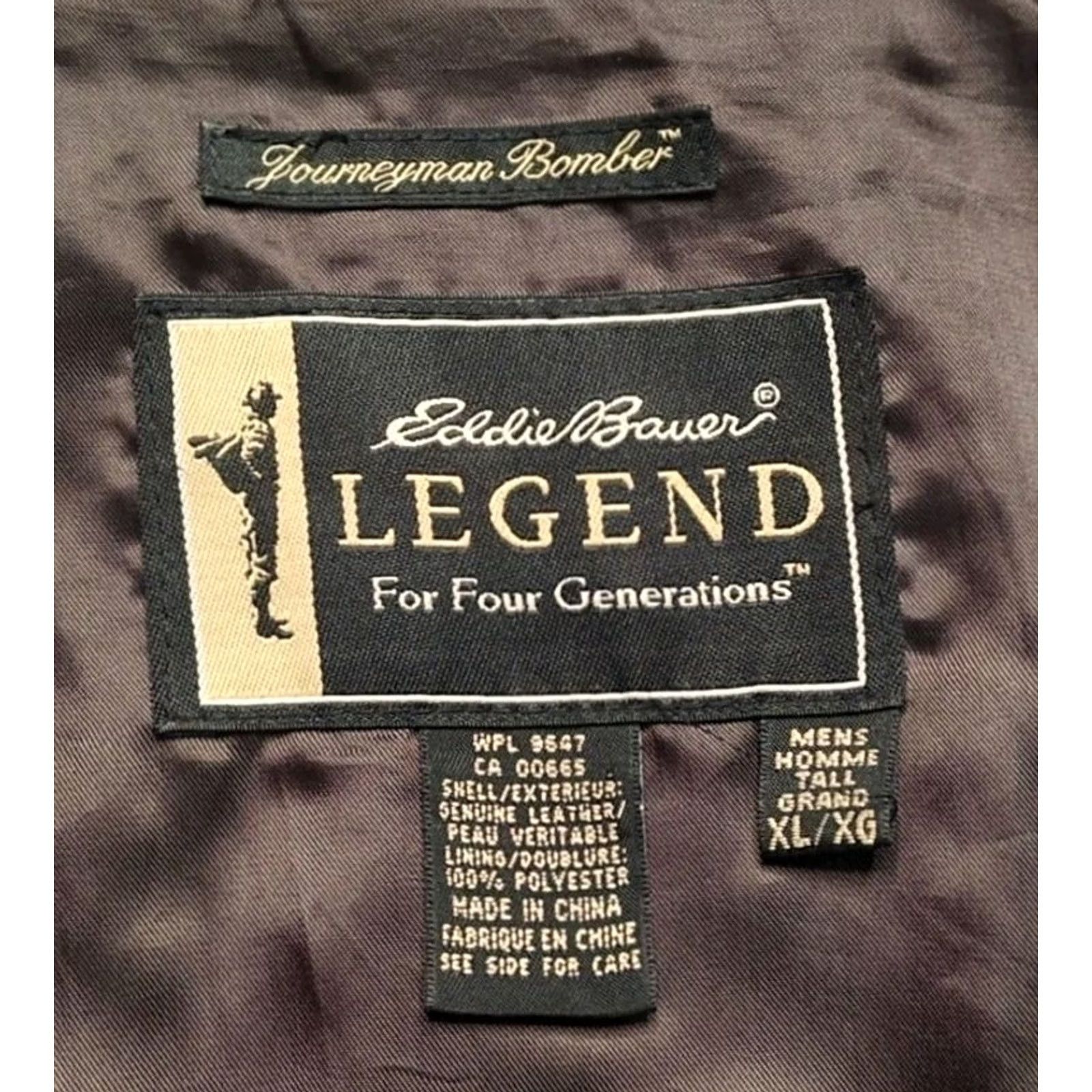 Eddie Bauer VINTAGE Eddie Bauer Leather Bomber Jacket Motorcycle Biker Zip Lined XL Tall Mens Size US XL / EU 56 / 4 - 4 Thumbnail