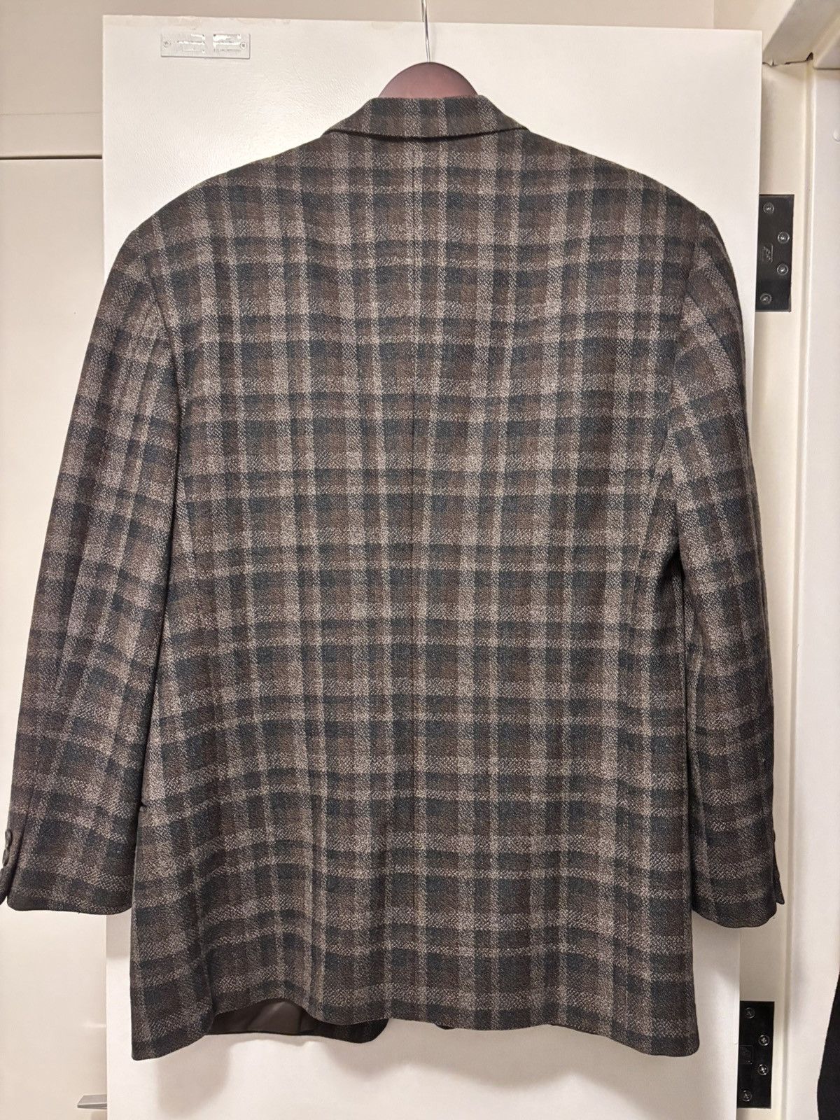 Giorgio Armani Vintage Giorgio Armani Check Pattern Wool Blazer Brown 39 Size 40R - 3 Thumbnail