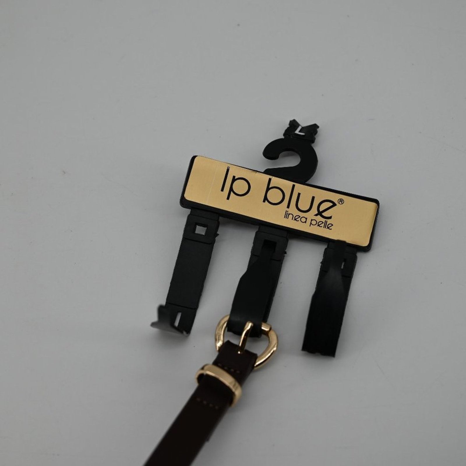 Other LP Blue Dark Brown Faux Leather Skinny Belt Fashion Gold L Size ONE SIZE - 2 Thumbnail