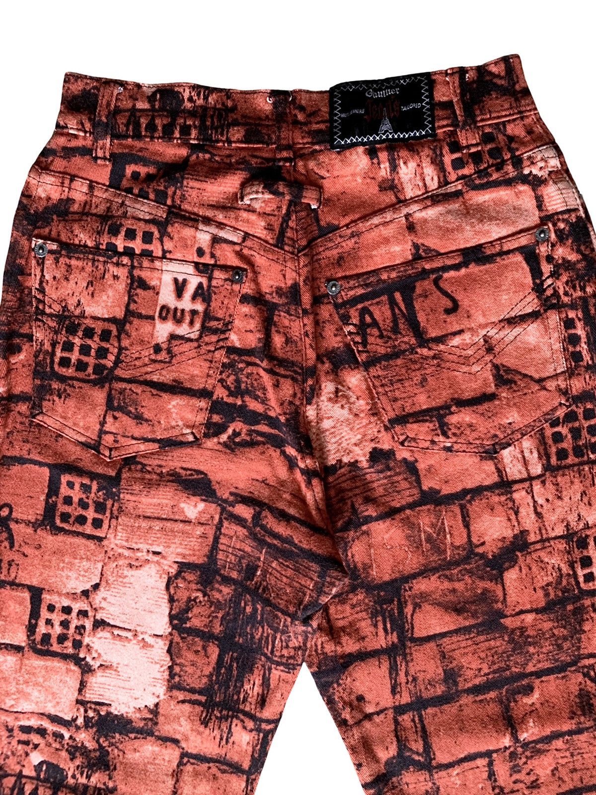 Jean Paul Gaultier AW1997 Jean Paul Gaultier Brick Jeans Print Pants Size 27" / US 4 / IT 40 - 5 Thumbnail