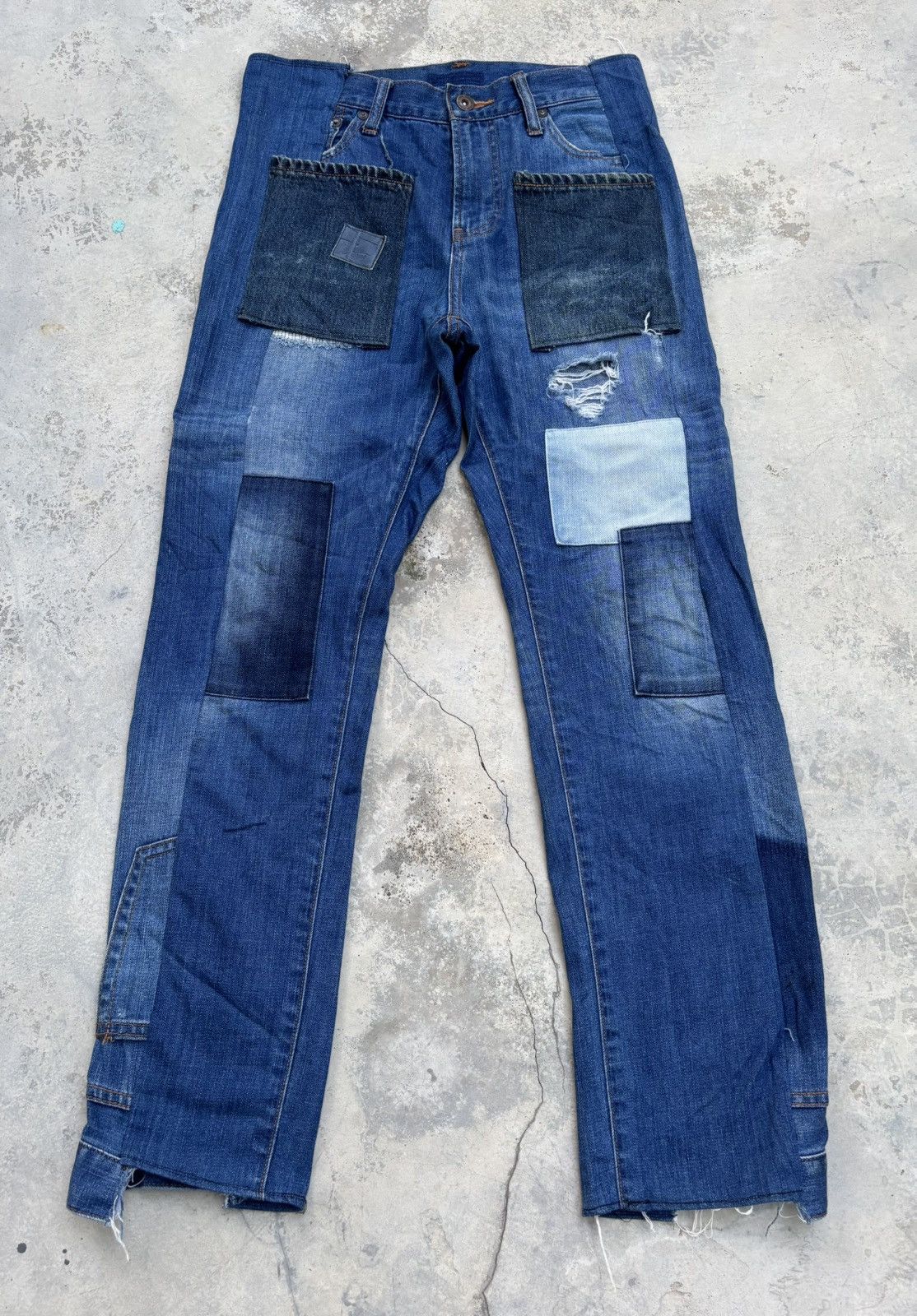 Global Work Rework Patchwork Reconstructed Jeans