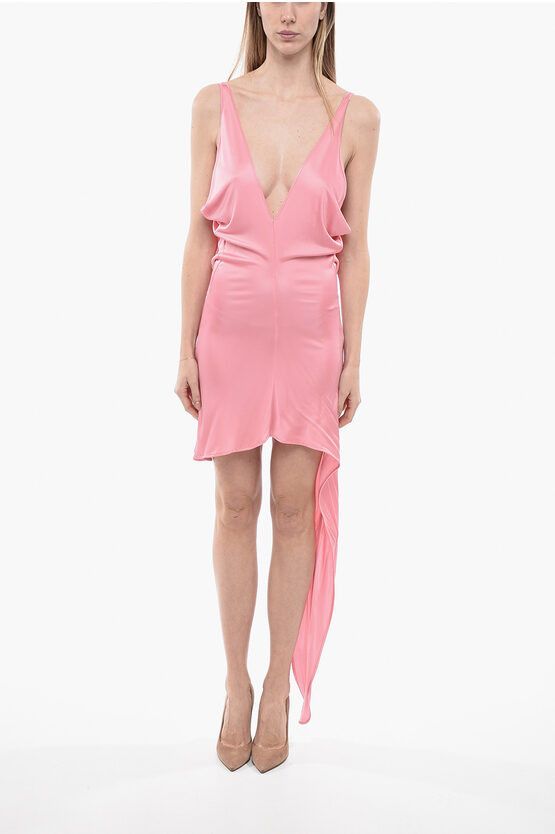 Image of Bally Bare-Back Draped Minidress in Pink, Women's (Size XS)