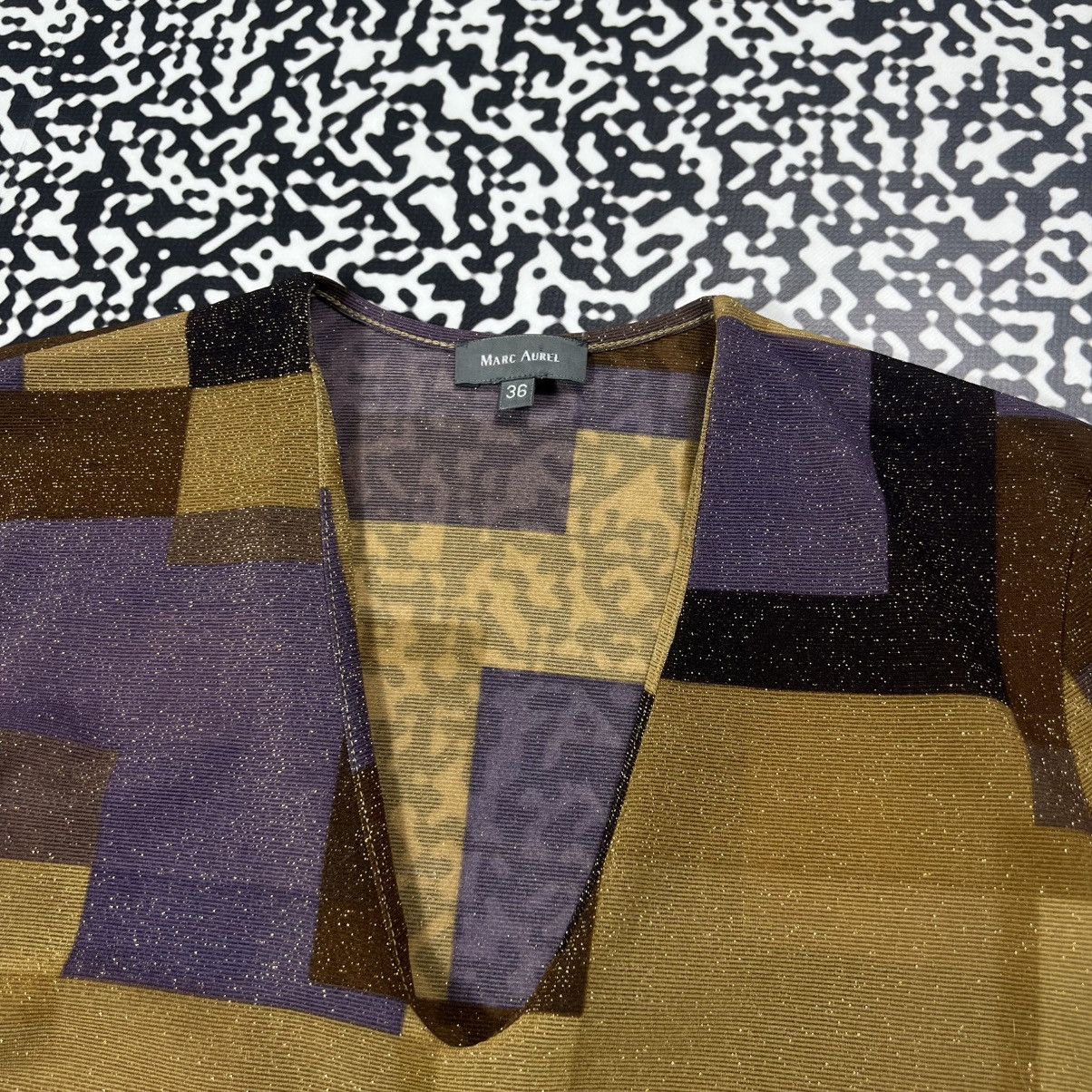 Japanese Brand Vintage Y2K Marc Aurel Checked Mesh Japanese Longsleeve Size S / US 4 / IT 40 - 14 Thumbnail