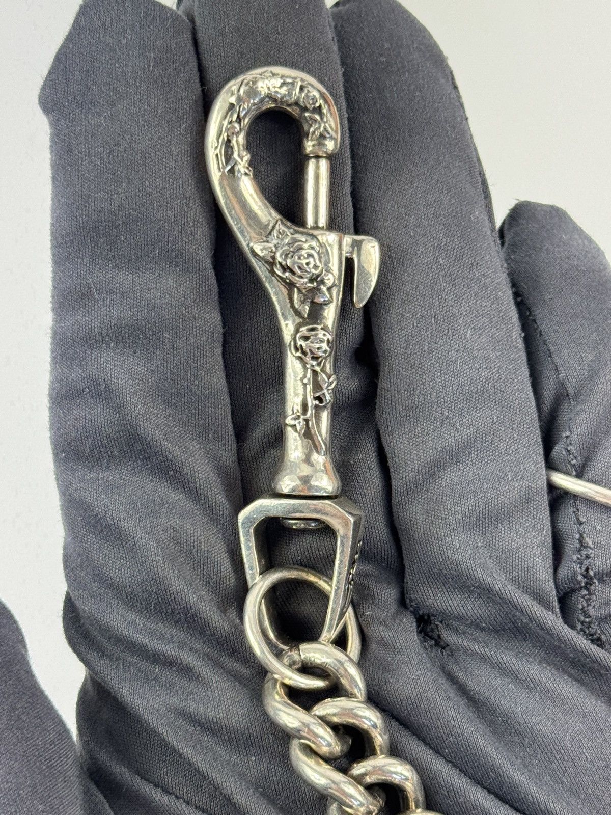 Enfants Riches Deprimes ROSE DETAILED STERLING SILVER CHOKER KEY CHAIN Size ONE SIZE - 4 Thumbnail