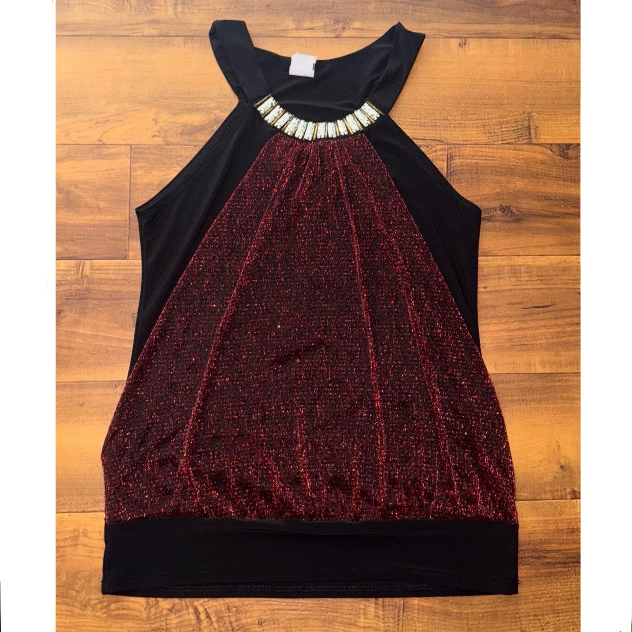 Other Sparkle Tank Blouse – Burgundy & Black by blu:m 🖤 Size S Size S / US 4 / IT 40 - 1 Thumbnail