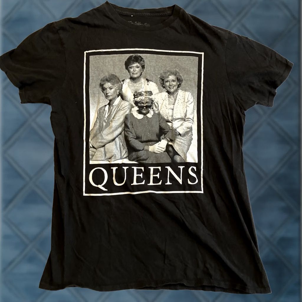 Vintage VINTAGE OFFICIAL The Golden Girls Queens Portrait Short Sleeve T Shirt Medium Crew Neck Black Cotton Men M 90s Size US M / EU 48-50 / 2 - 1 Thumbnail