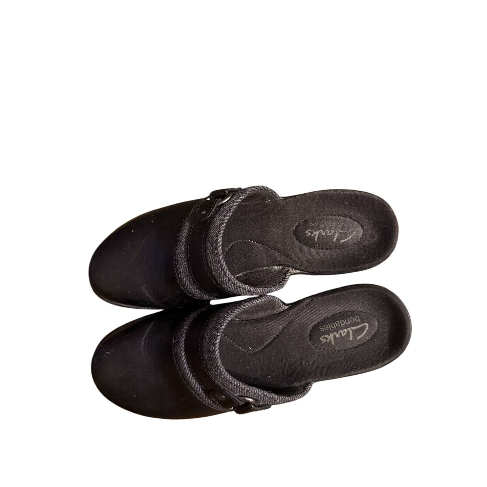 Clarks Clark's Bendables Black Leather Mules Women's Size 7M Size US 7 / IT 37 - 8 Thumbnail