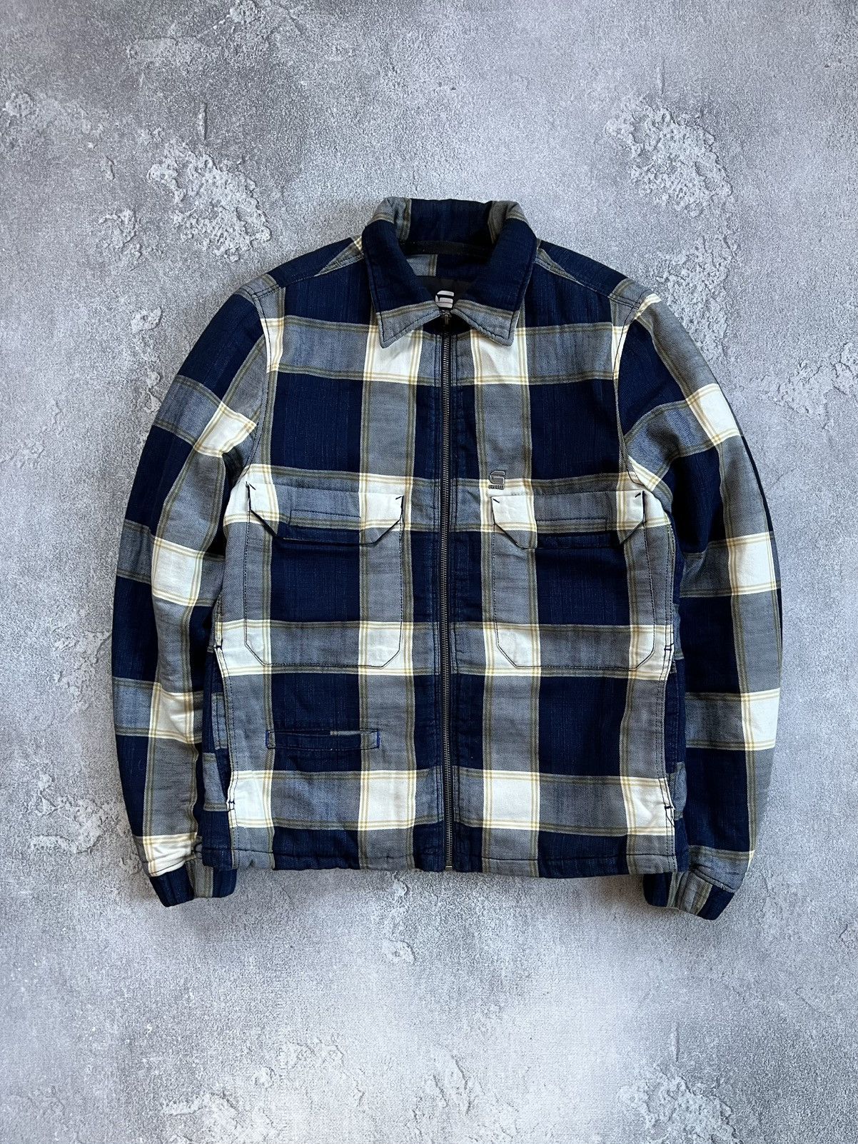G-Star Men’s G-Star Raw Overshirt Zip Jacket Plaid Bomber Size M Size US M / EU 48-50 / 2 - 1 Thumbnail